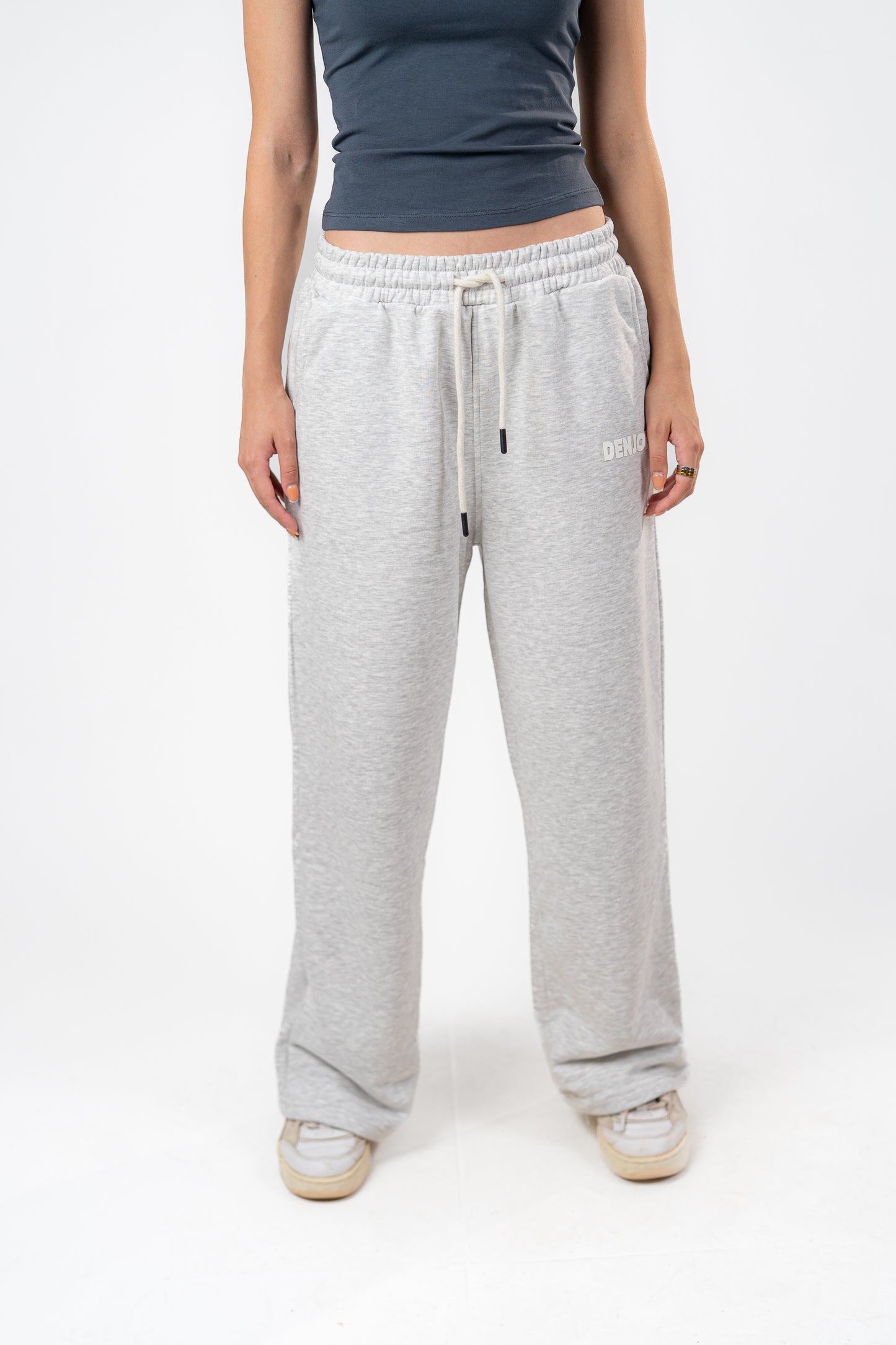 Light Grey Sweatpants Unisex Loose Fit