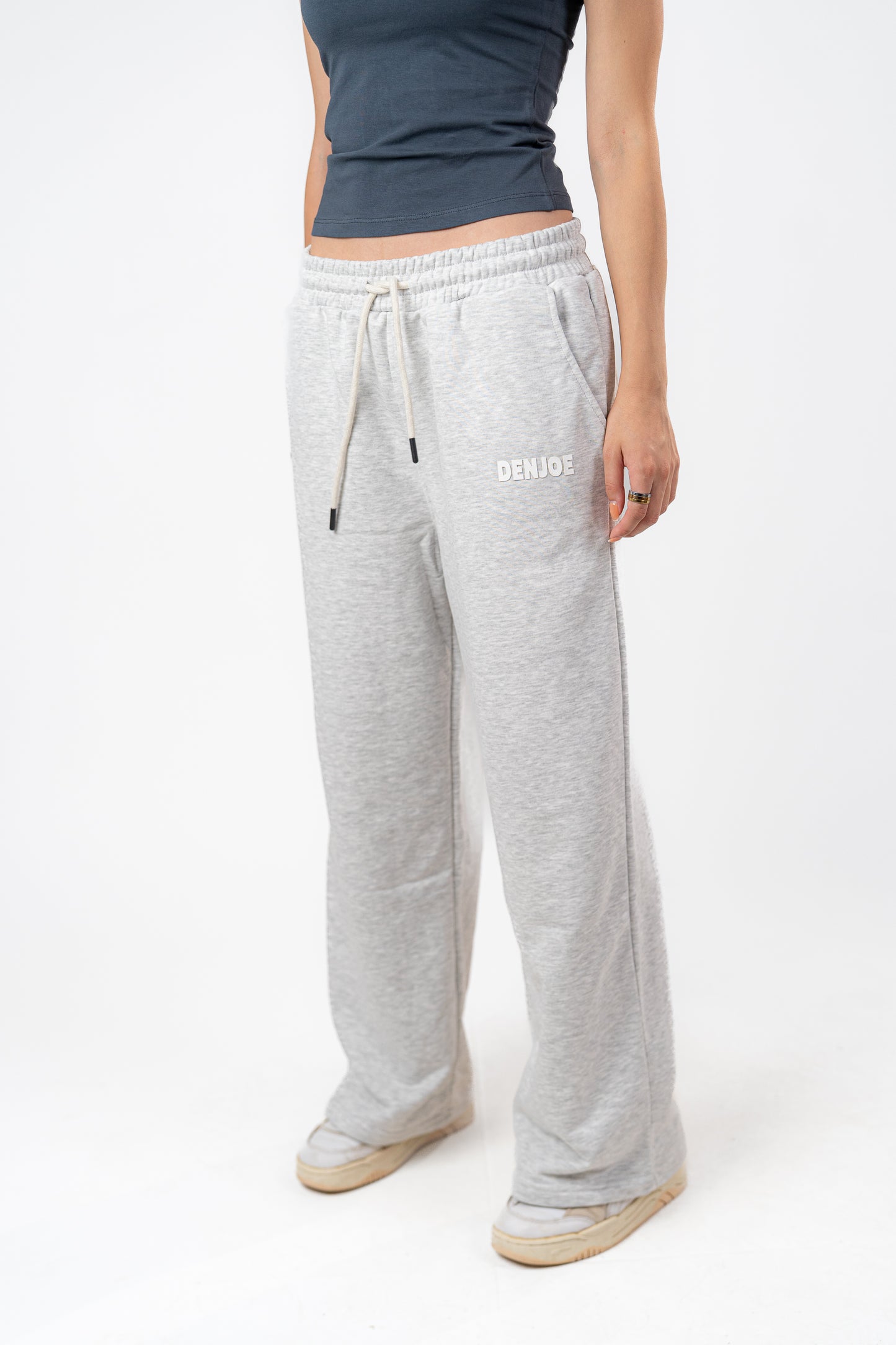 Light Grey Sweatpants Unisex Loose Fit