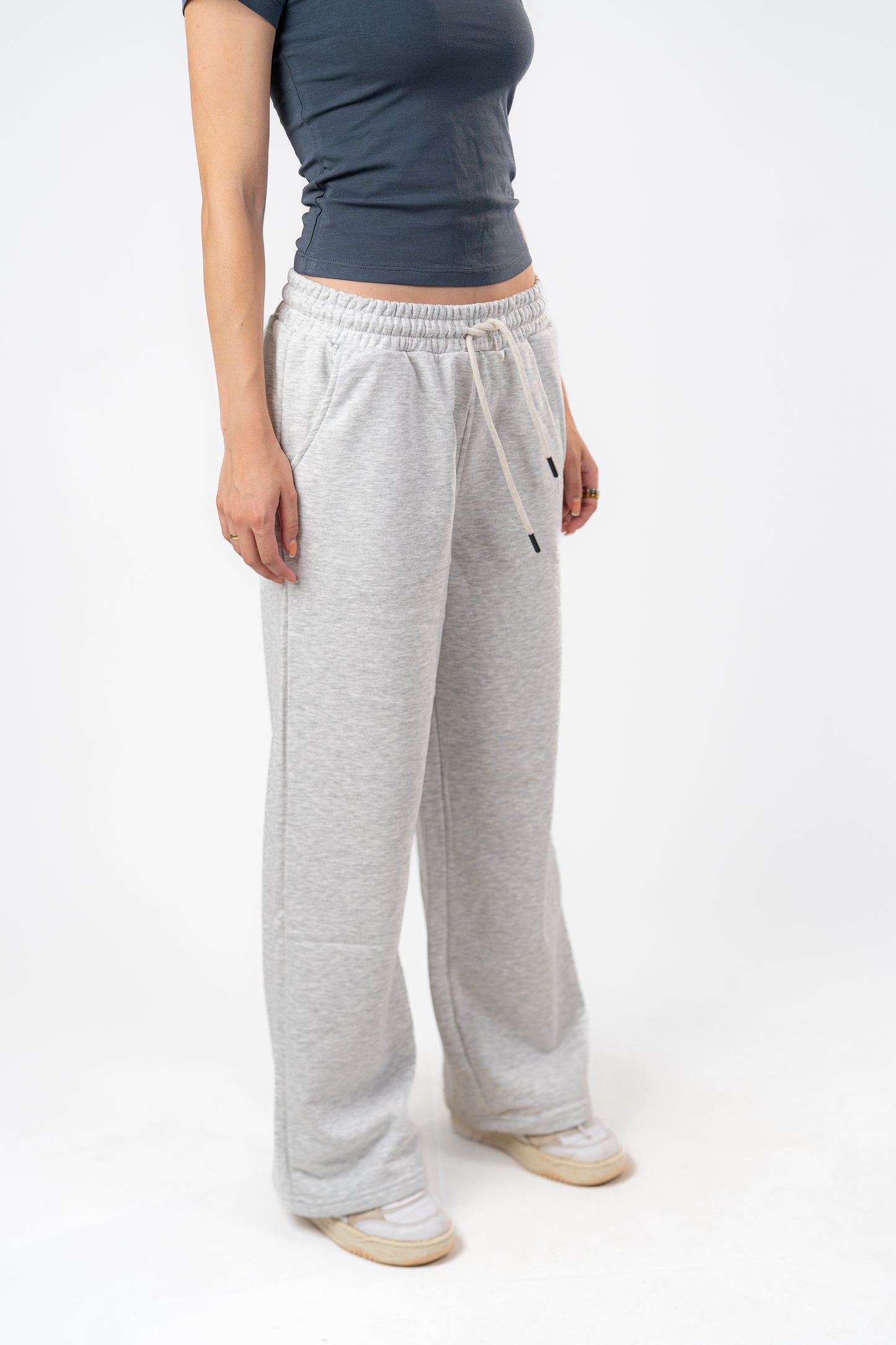 Light Grey Sweatpants Unisex Loose Fit