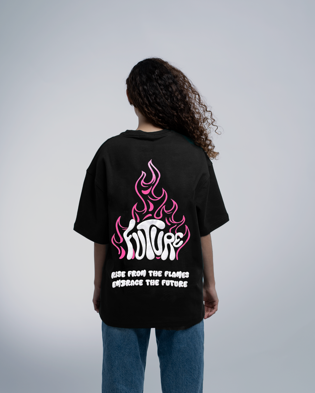 Future Flames OVERSIZED TEE BLACK
