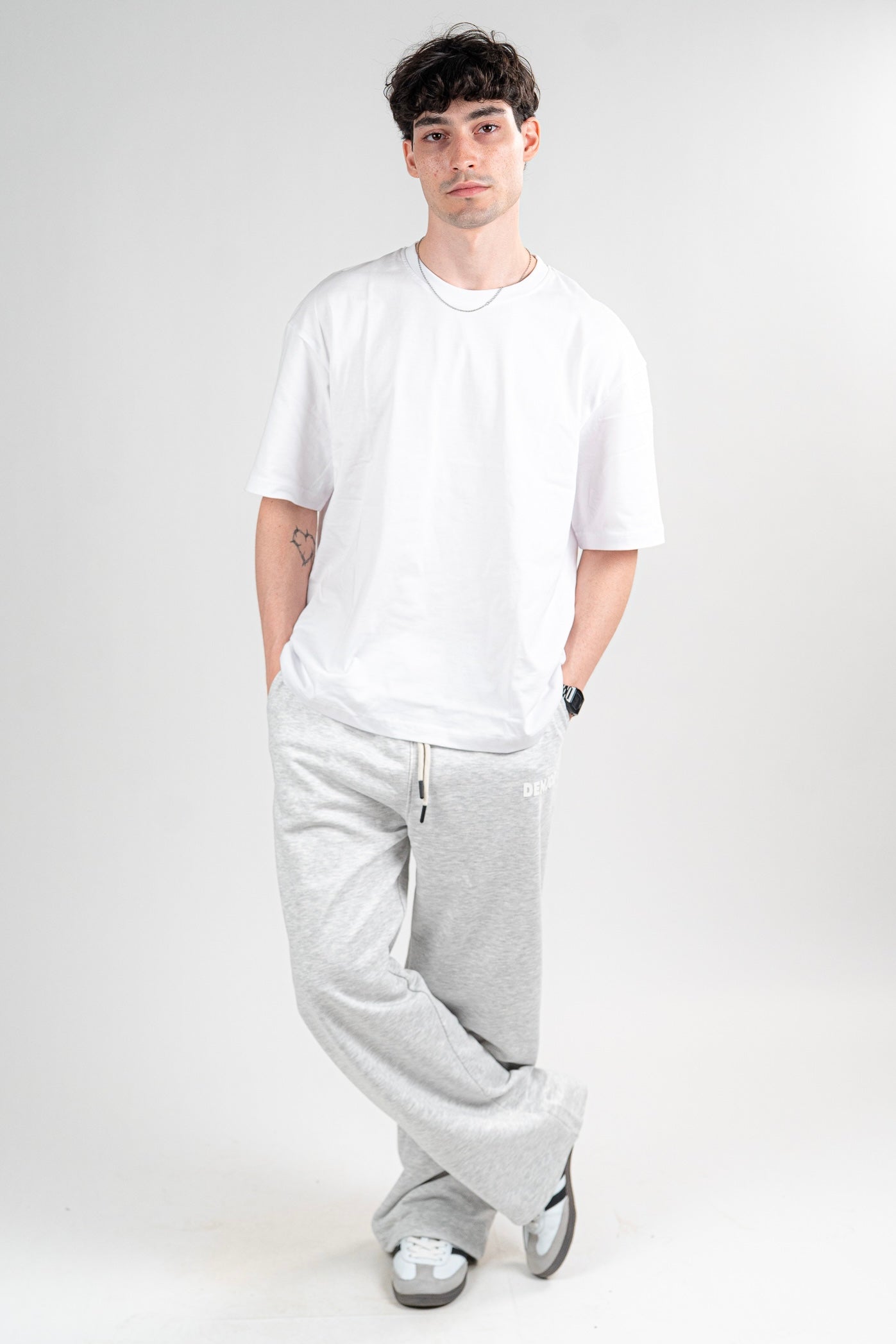 Light Grey Sweatpants Unisex Loose Fit