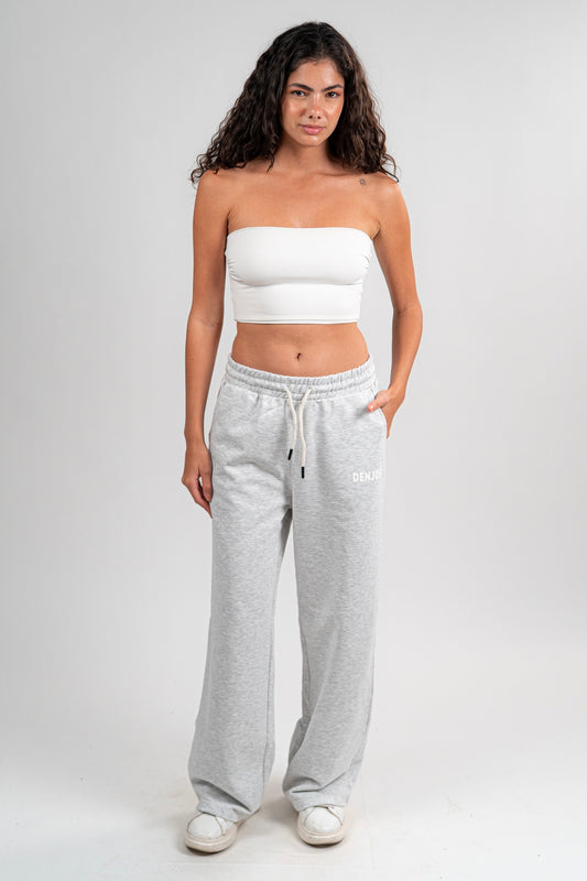 Light Grey Sweatpants Unisex Loose Fit