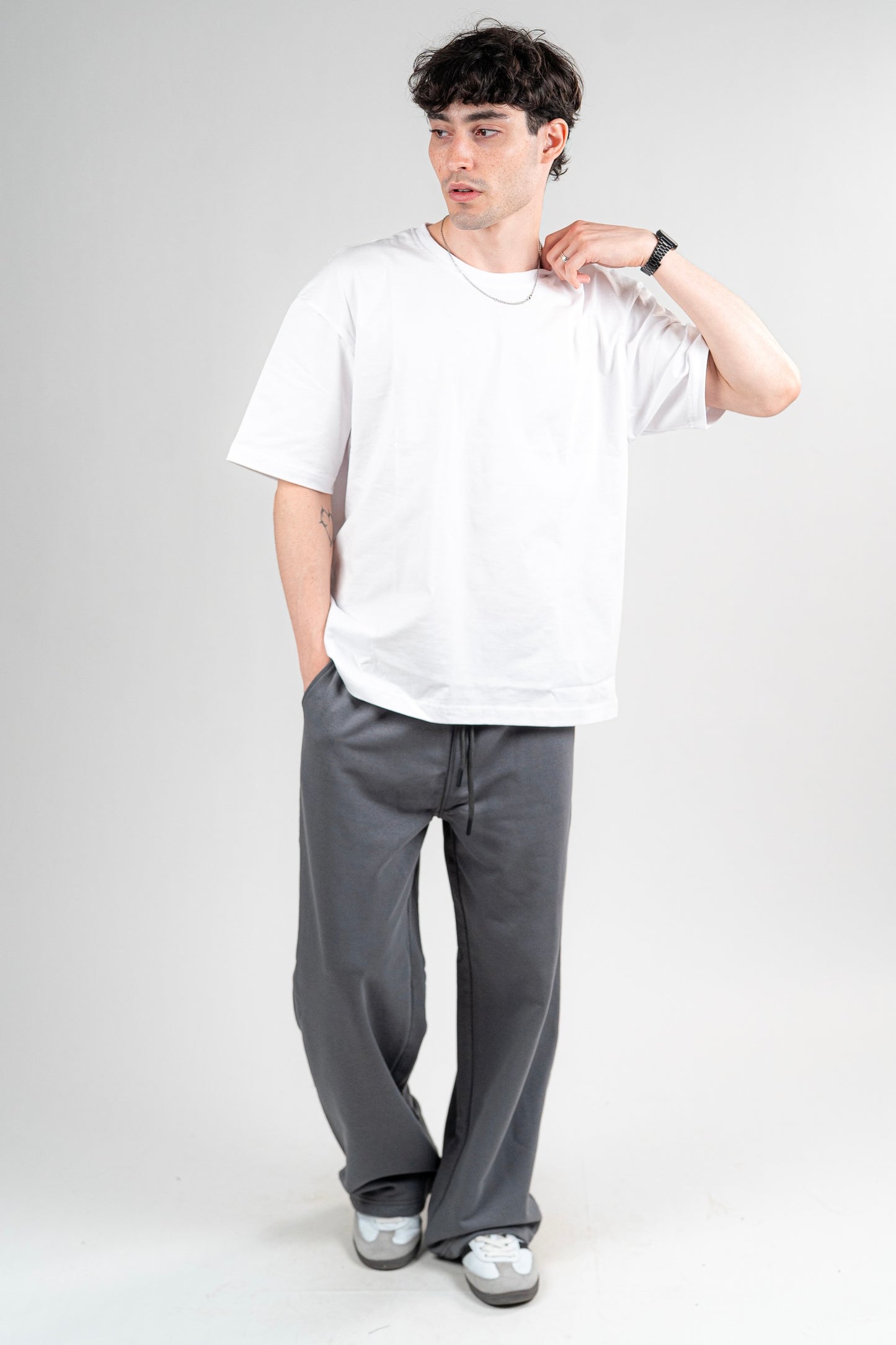 Dark Grey Sweatpants Unisex Loose Fit