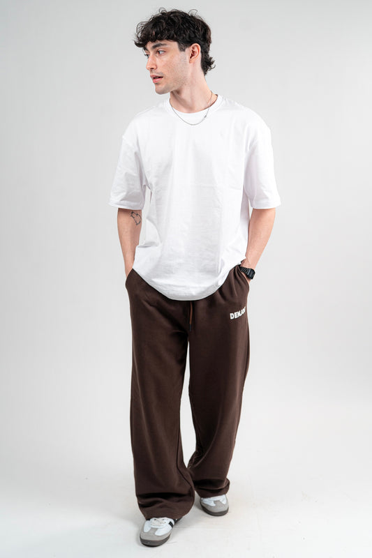 Brown Sweatpants Unisex Loose Fit