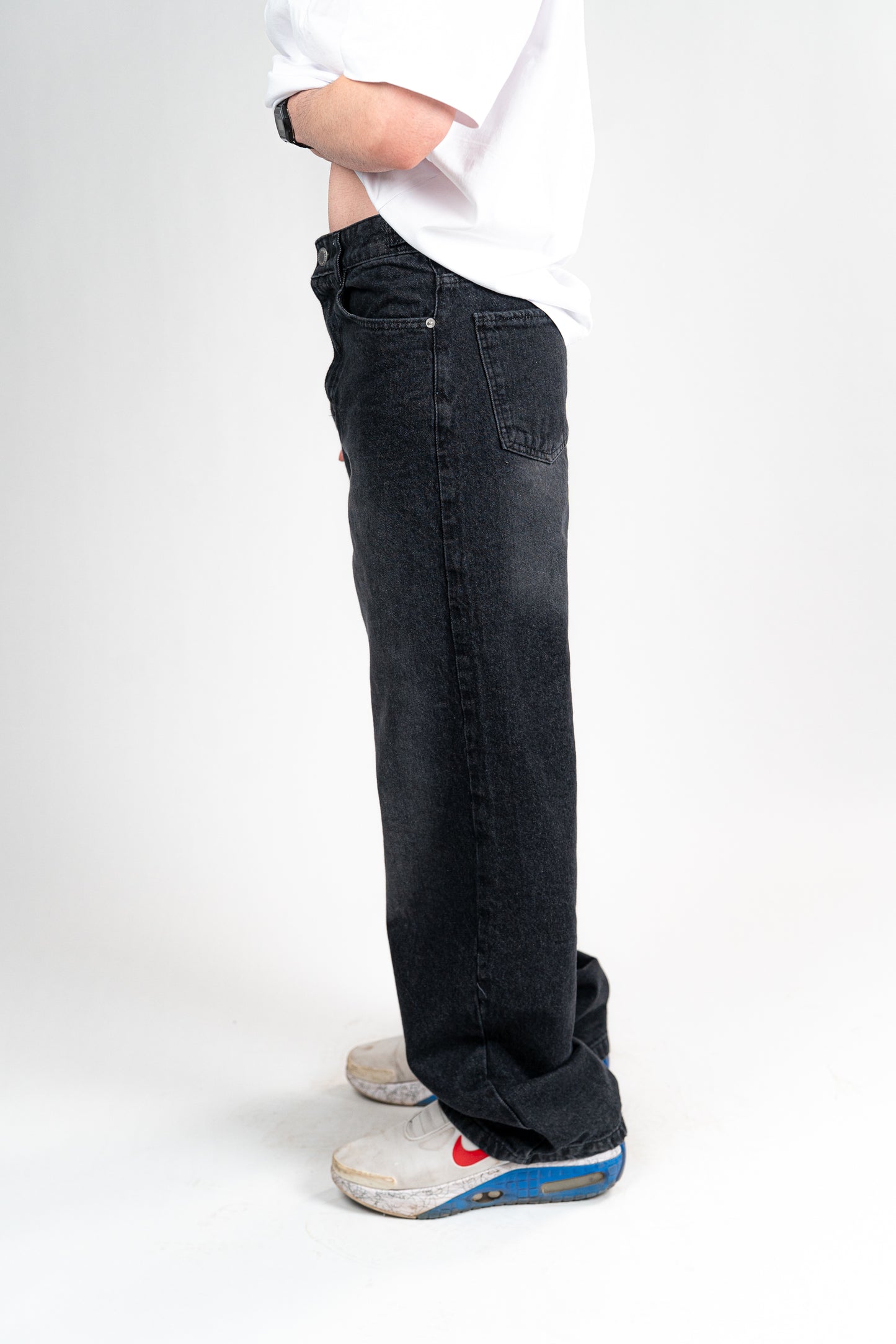 FADDED BLACK BAGGY JEANS UNISEX