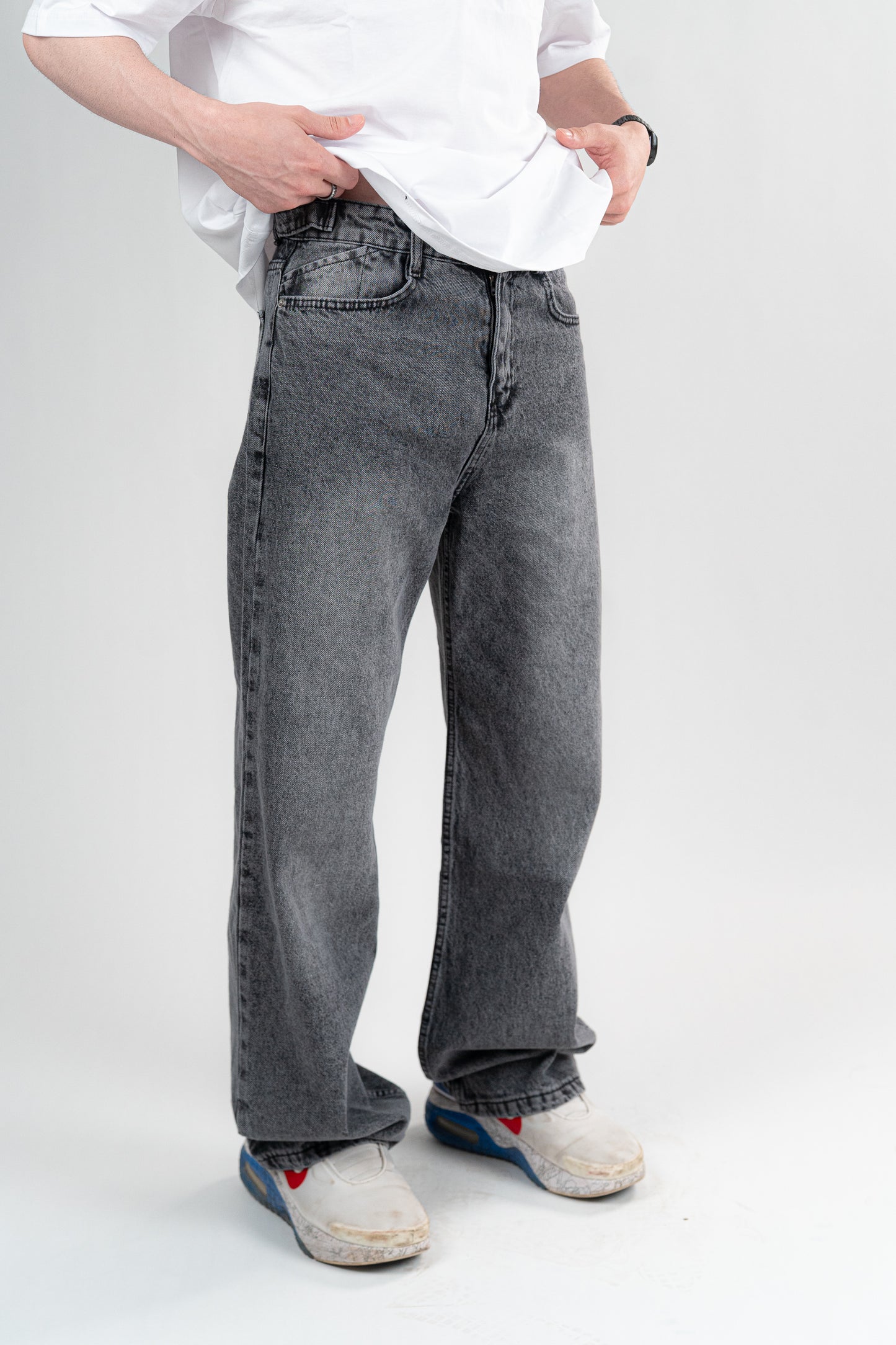 DARK GREY BAGGY JEANS UNISEX