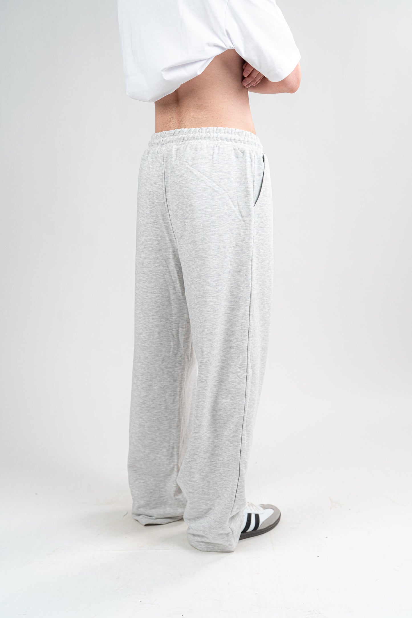 Light Grey Sweatpants Unisex Loose Fit