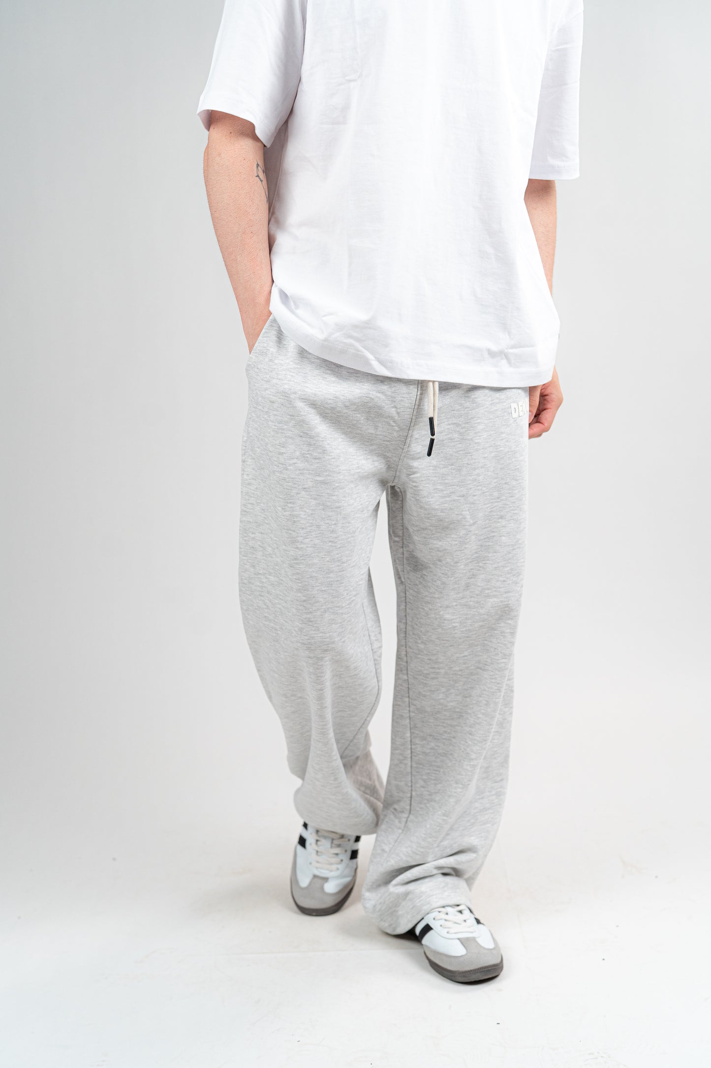 Light Grey Sweatpants Unisex Loose Fit