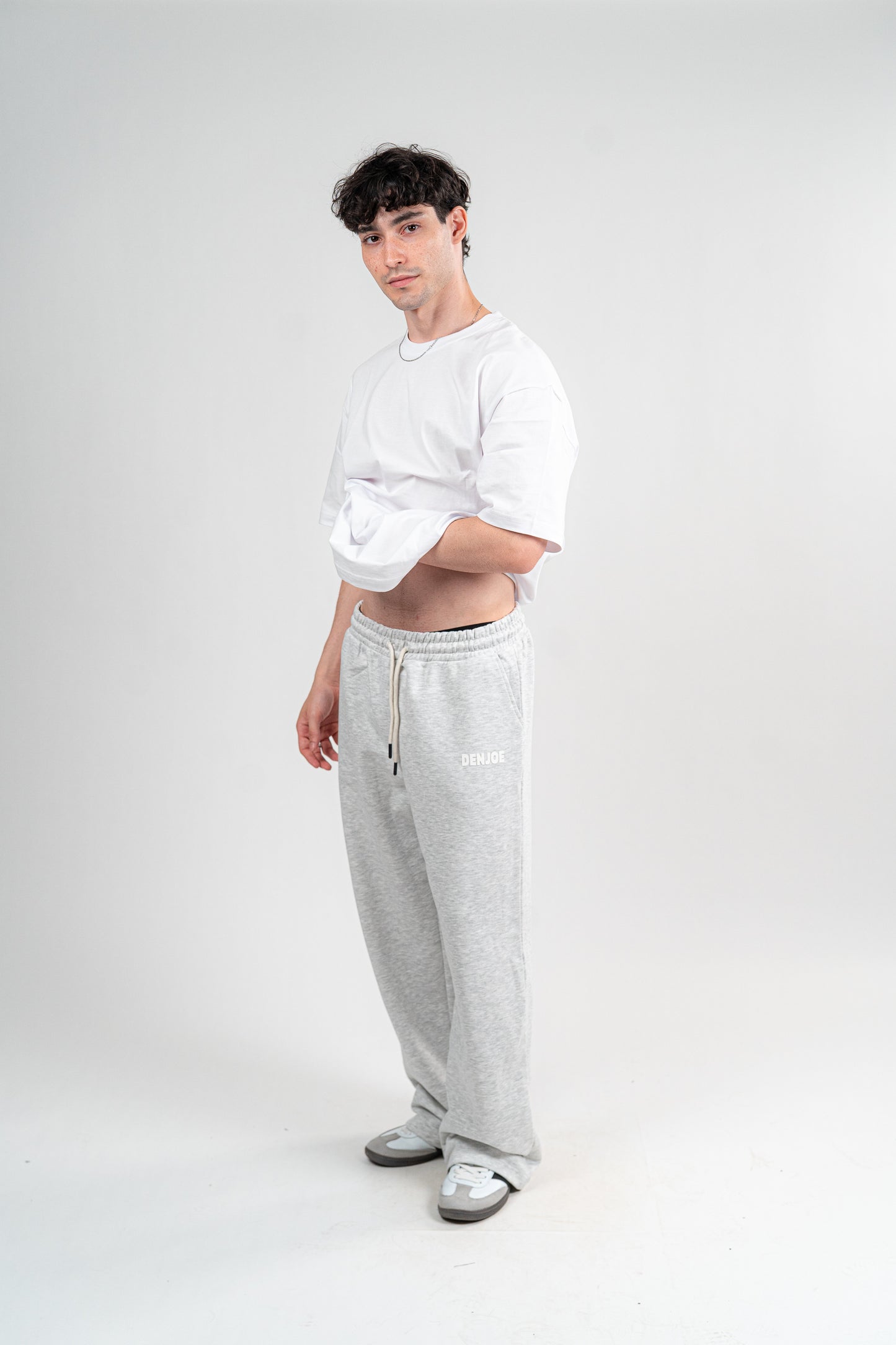 Light Grey Sweatpants Unisex Loose Fit