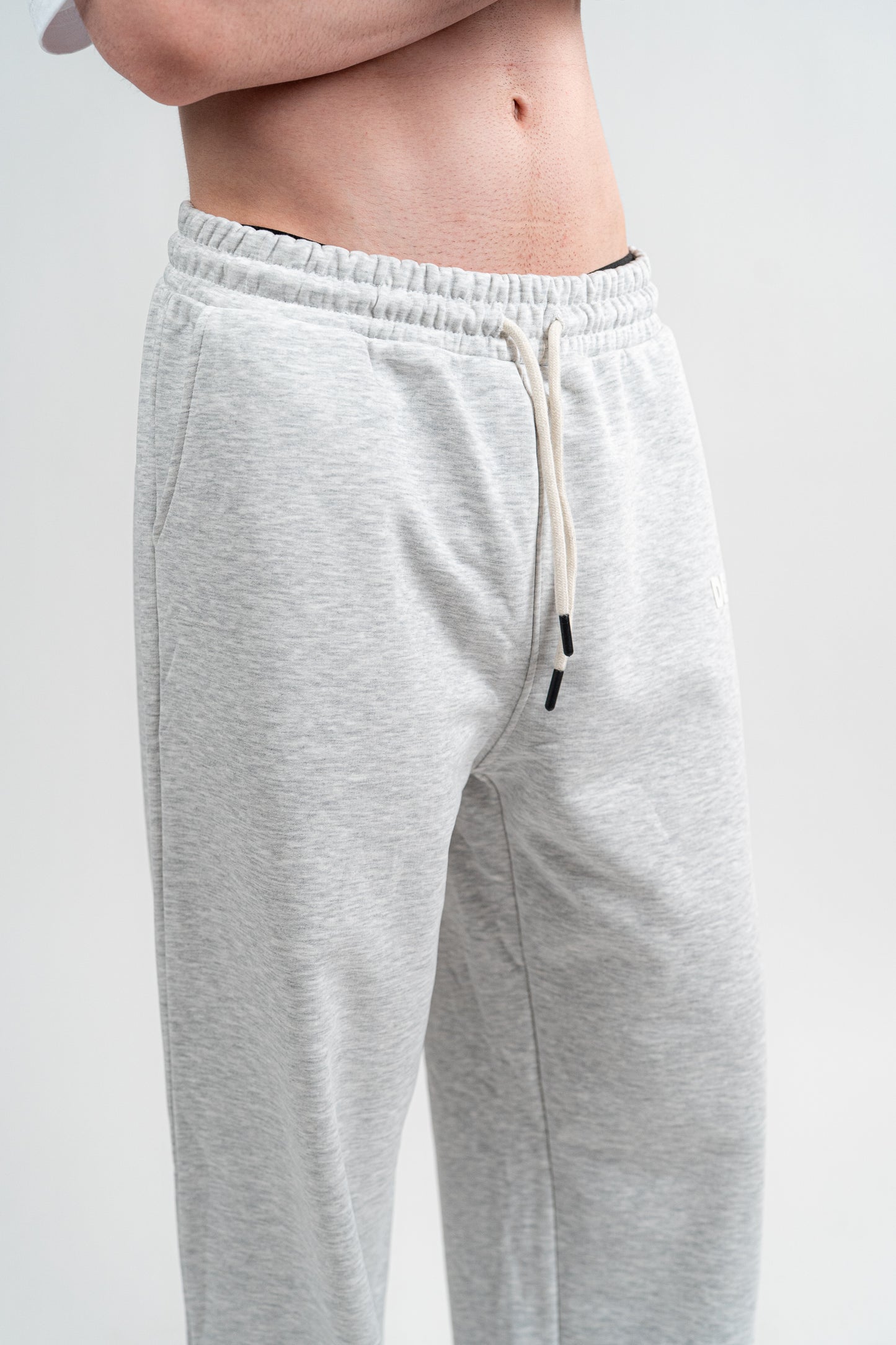 Light Grey Sweatpants Unisex Loose Fit
