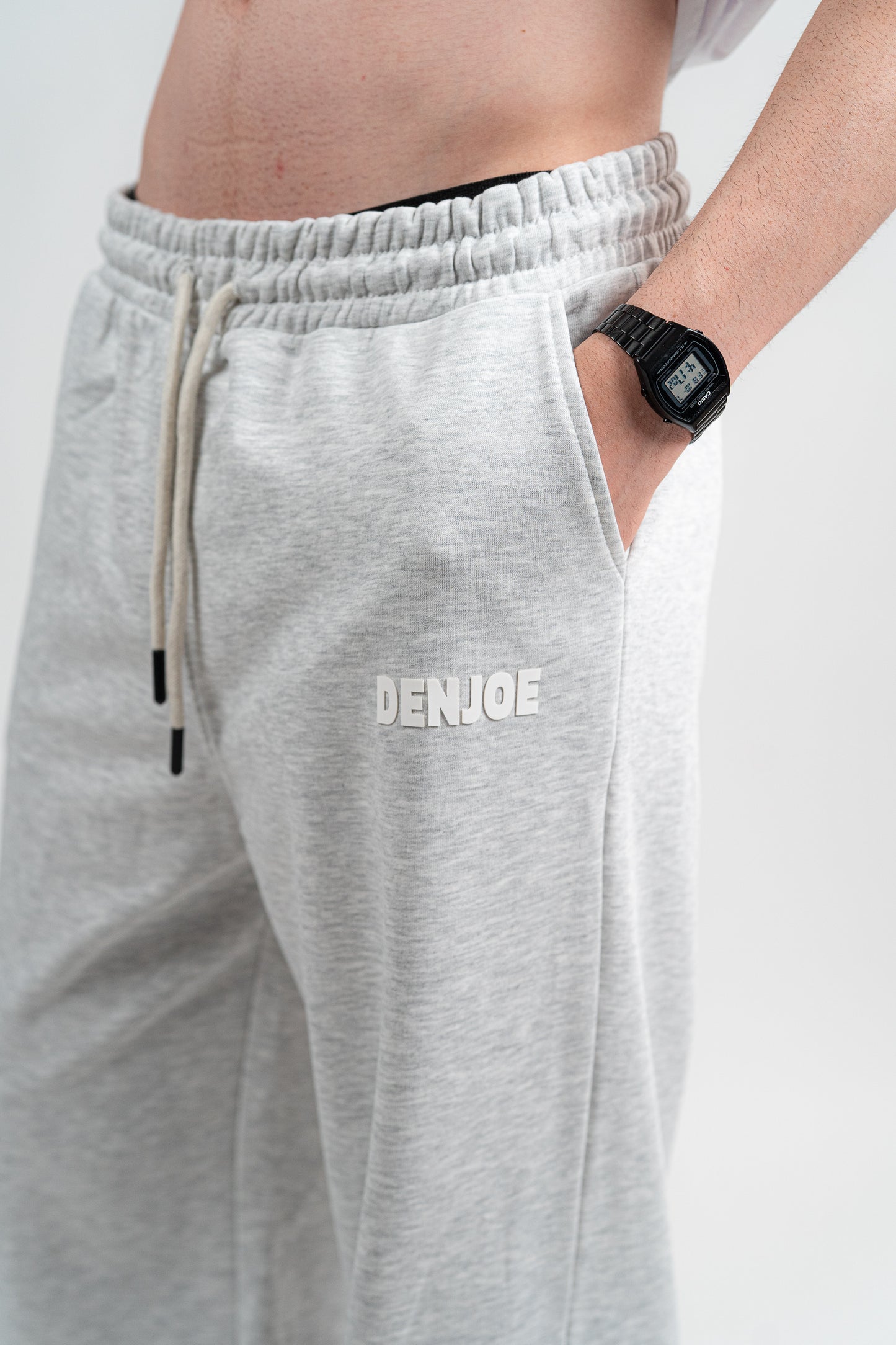 Light Grey Sweatpants Unisex Loose Fit