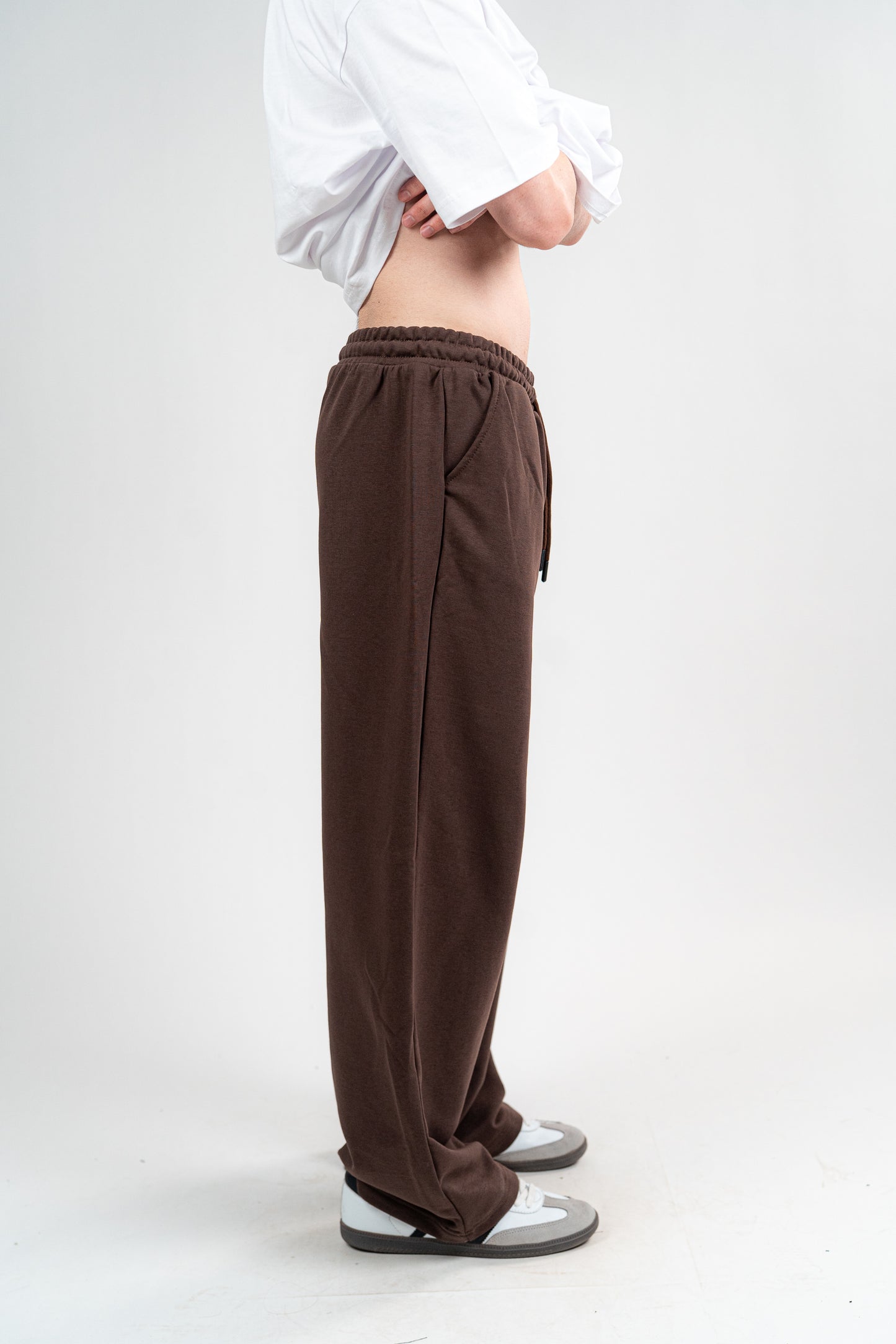 Brown Sweatpants Unisex Loose Fit
