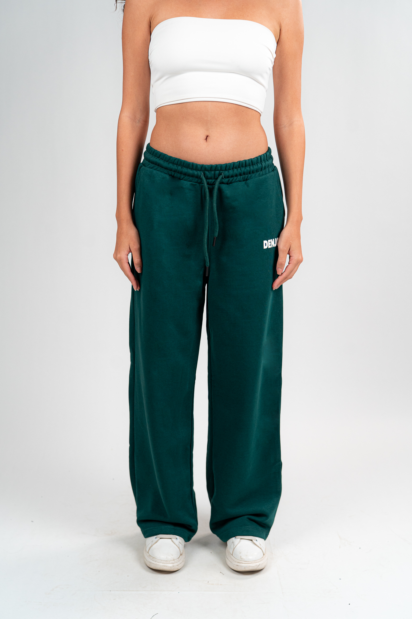 Dark Green Sweatpants Unisex Loose Fit