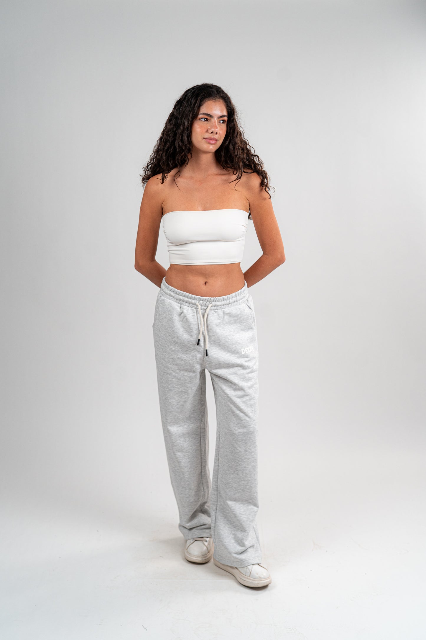 Light Grey Sweatpants Unisex Loose Fit