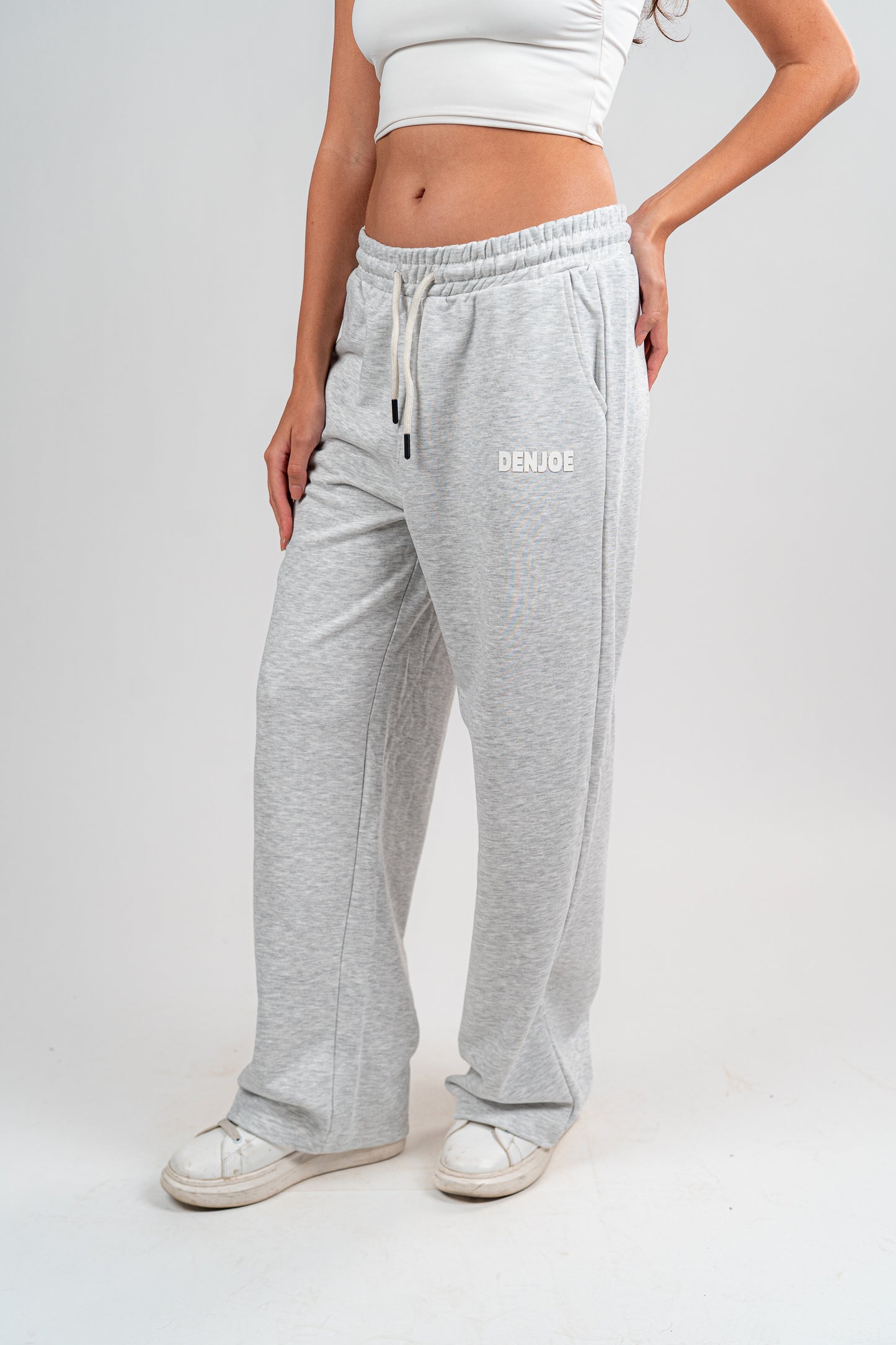 Light Grey Sweatpants Unisex Loose Fit