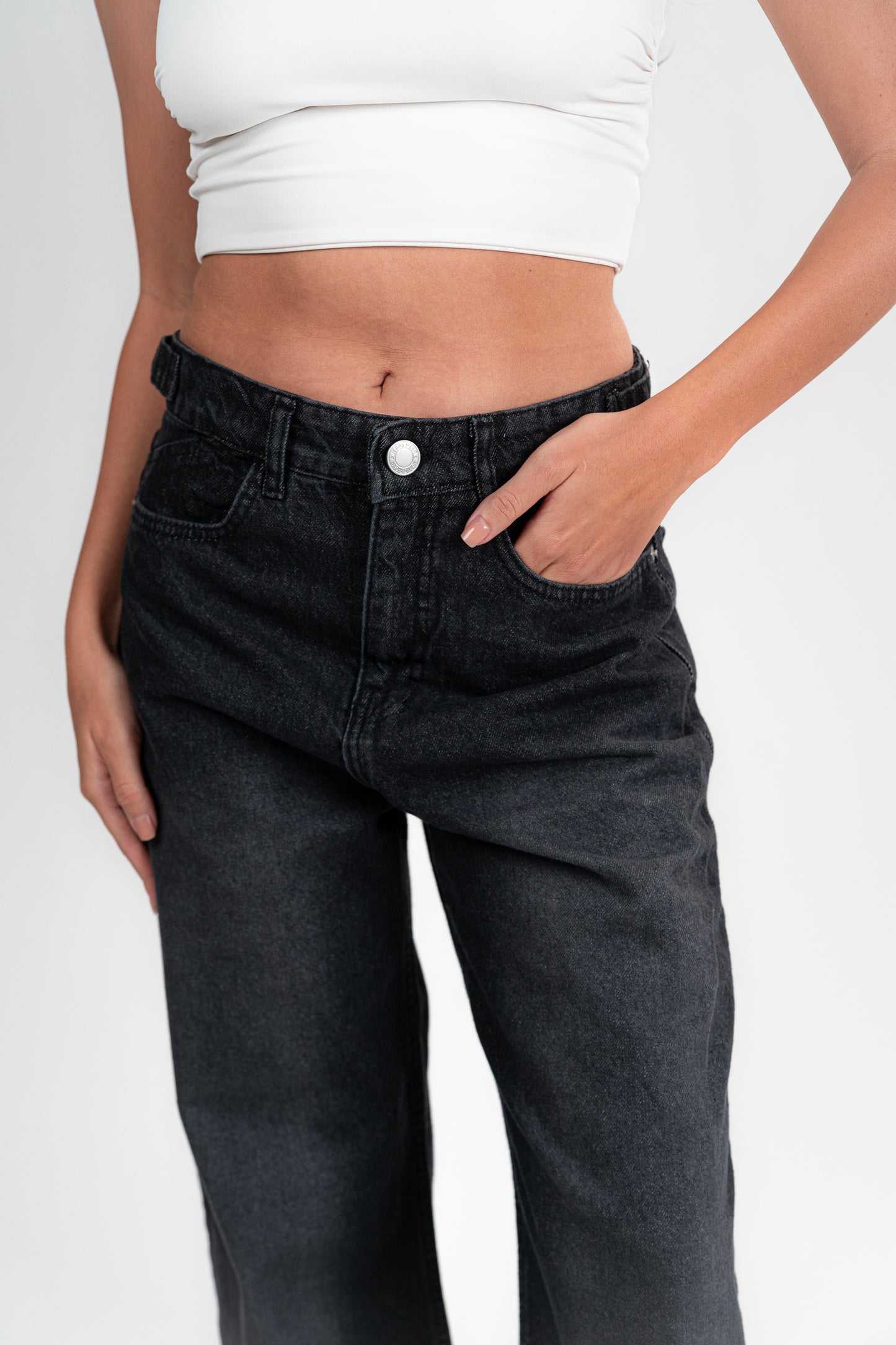 FADDED BLACK BAGGY JEANS UNISEX