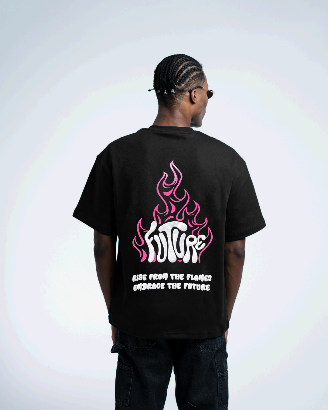 Future Flames OVERSIZED TEE BLACK