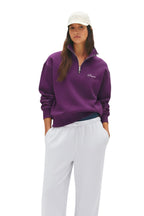 Dark Purple Quarter-zip Boxy Fit Unisex