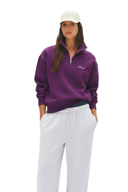 Dark Purple Quarter-zip Boxy Fit Unisex