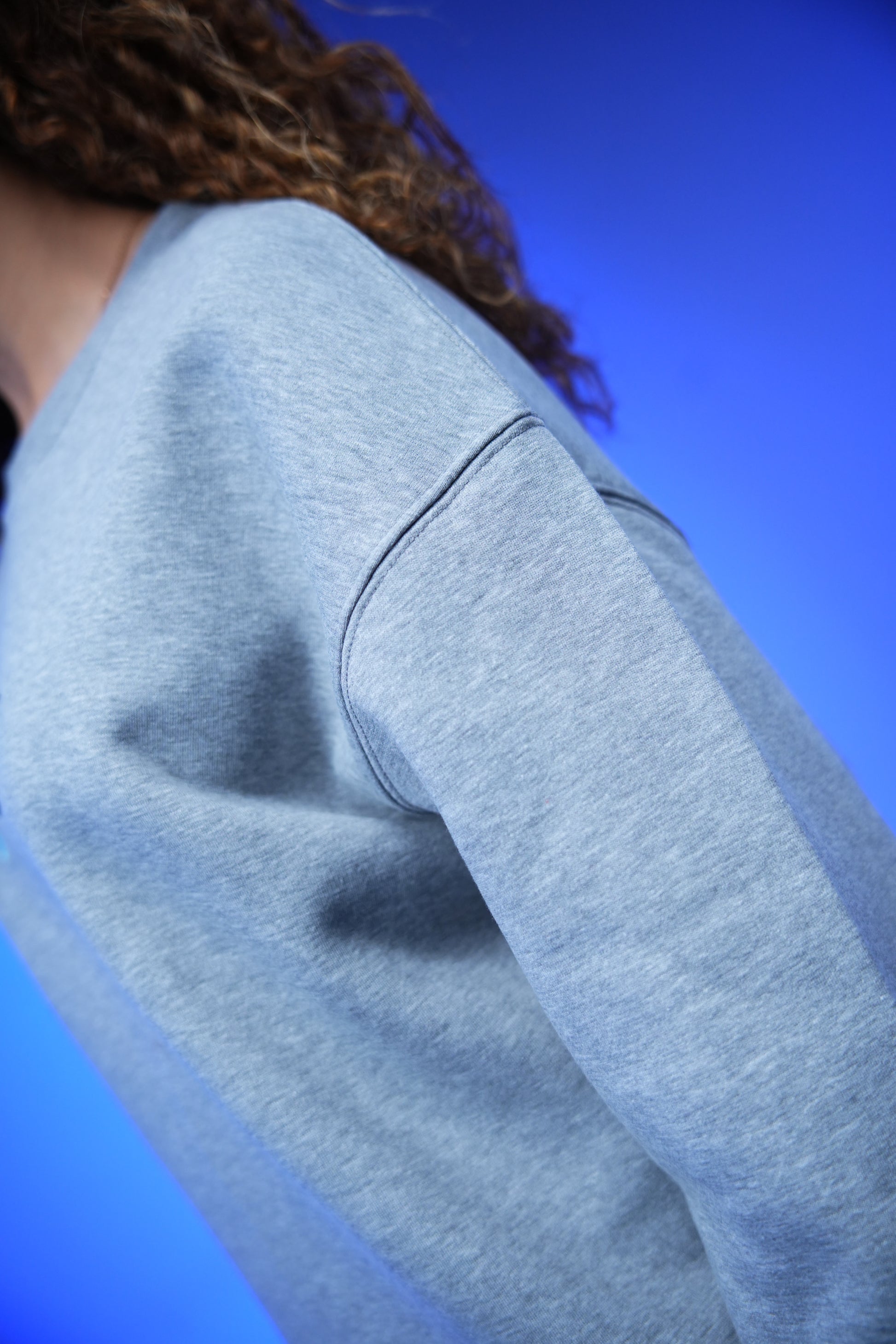 “ONLY” Embroidery Oversized Crewneck Sweatshirt Light Gray - Denjoe