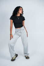 Relaxed Jeans Regular Waist - Light Grey