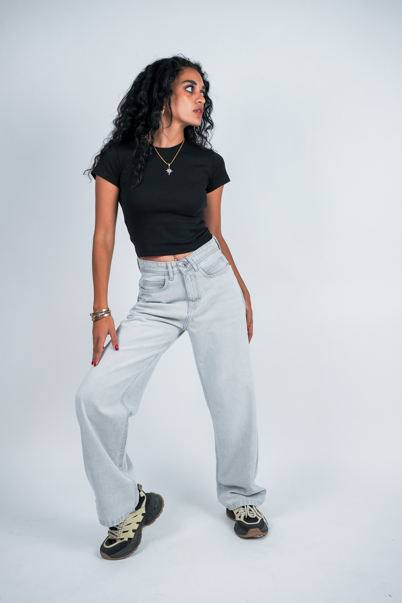 Relaxed Jeans Regular Waist - Light Grey