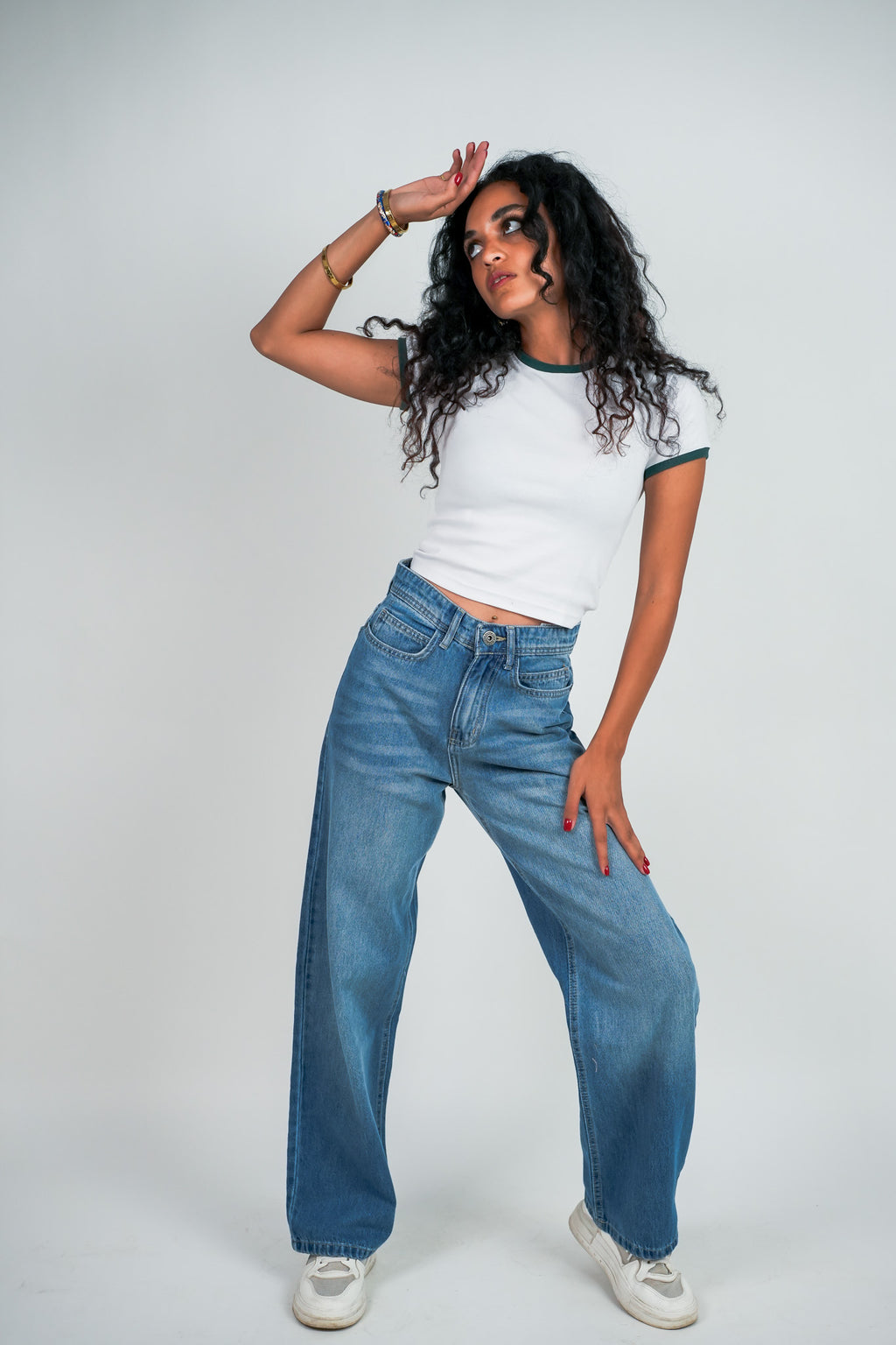 Relaxed Jeans Regular Waist - Mid-Blue