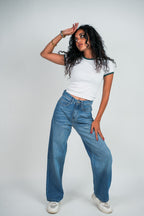 Relaxed Jeans Regular Waist - Mid-Blue