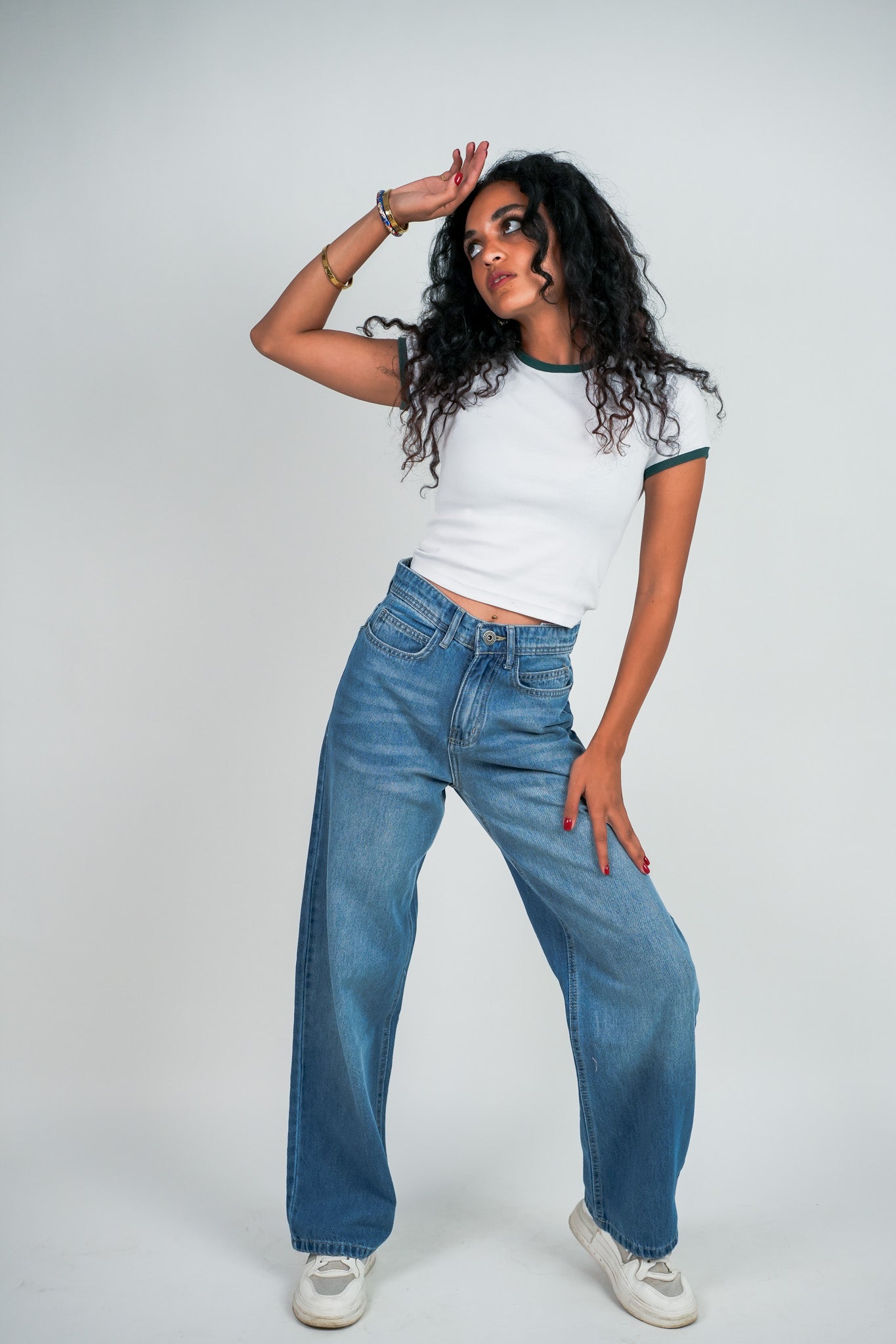 Relaxed Jeans Regular Waist - Mid-Blue