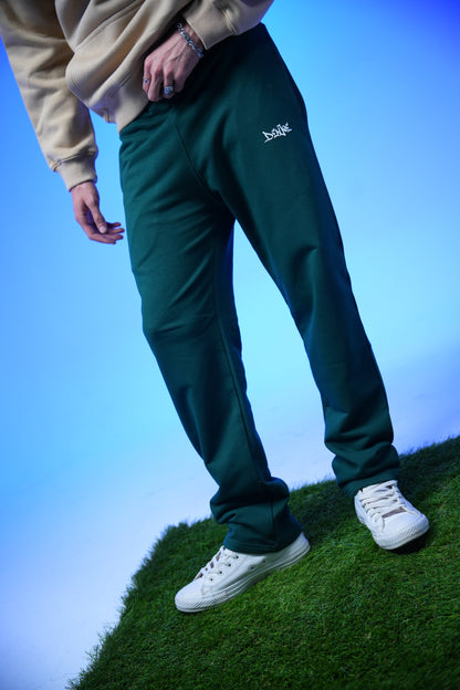 Unisex Plain Sweatpants Dark Green - Denjoe