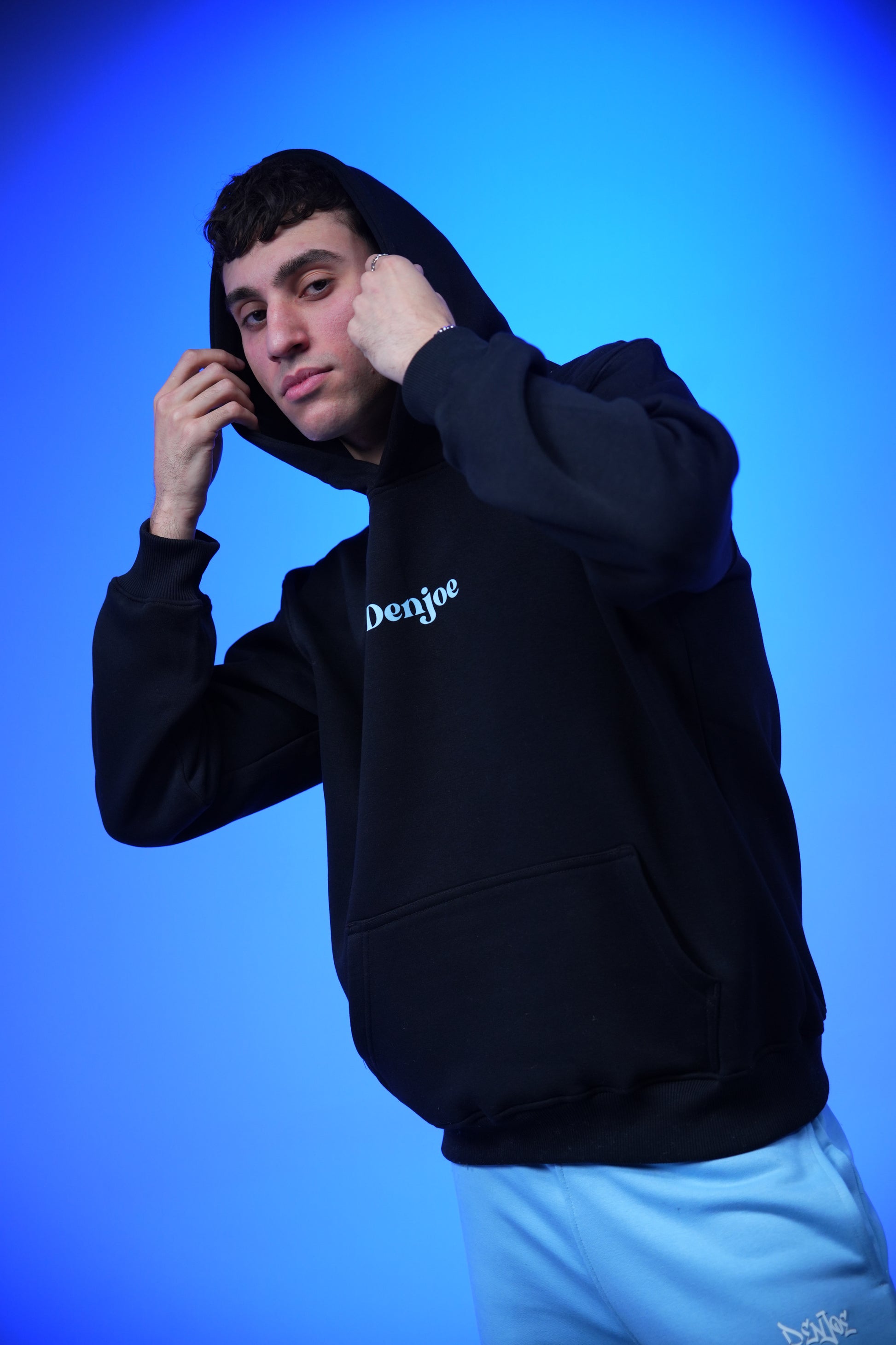 “Eyes Never Lies” Printed Oversized Hoodie Black - Denjoe
