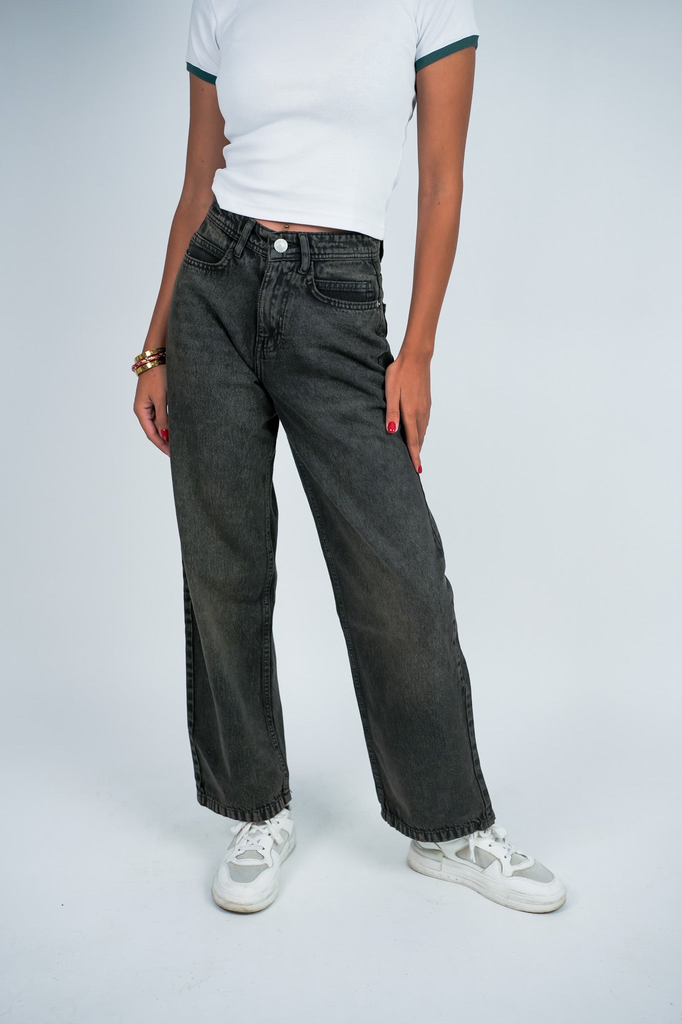 Relaxed Jeans Regular Waist - Washed Brown