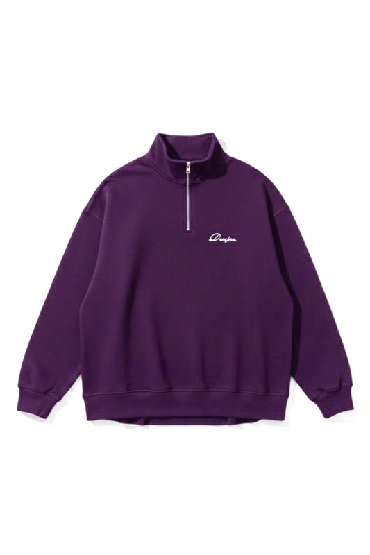 Dark Purple Quarter-zip Boxy Fit Unisex