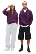 Dark Purple Quarter-zip Boxy Fit Unisex
