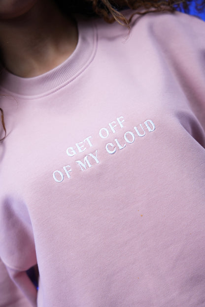 “Get Off my Cloud” Embroidery Oversized Crewneck Sweatshirt - Denjoe