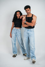 Relaxed Jeans Regular Waist - Sky Blue