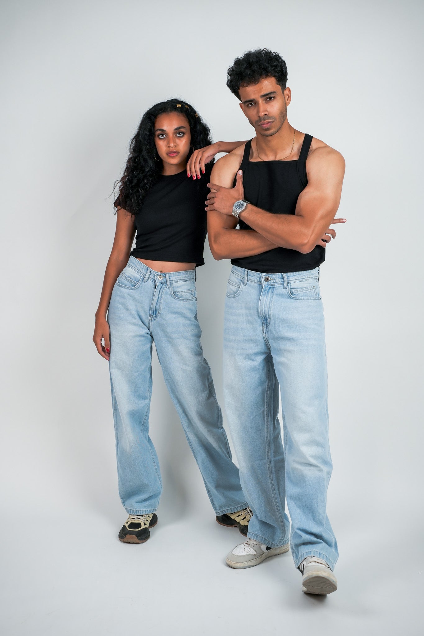 Relaxed Jeans Regular Waist - Sky Blue