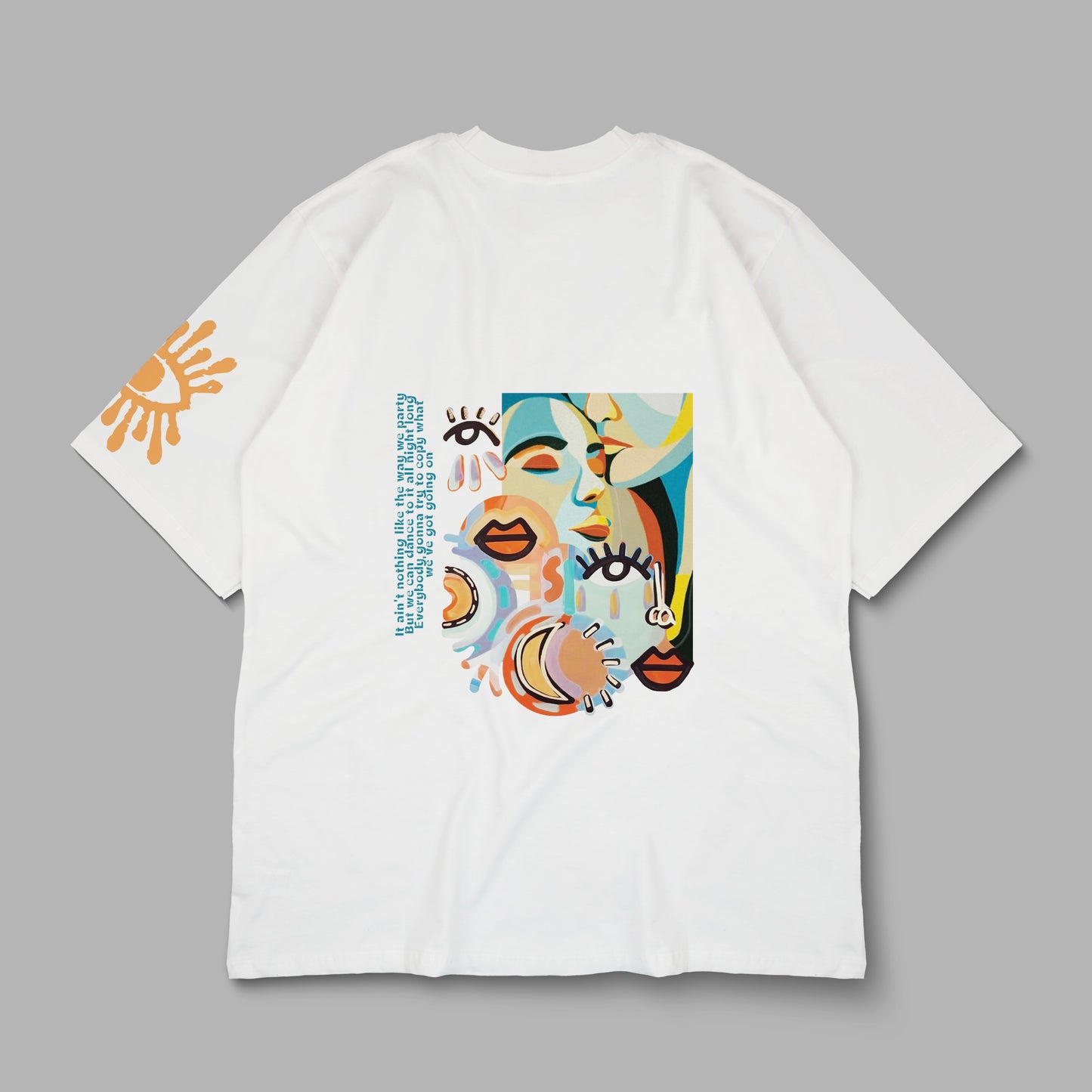 “All Eyes on us” Printed Oversized Tee - Denjoe