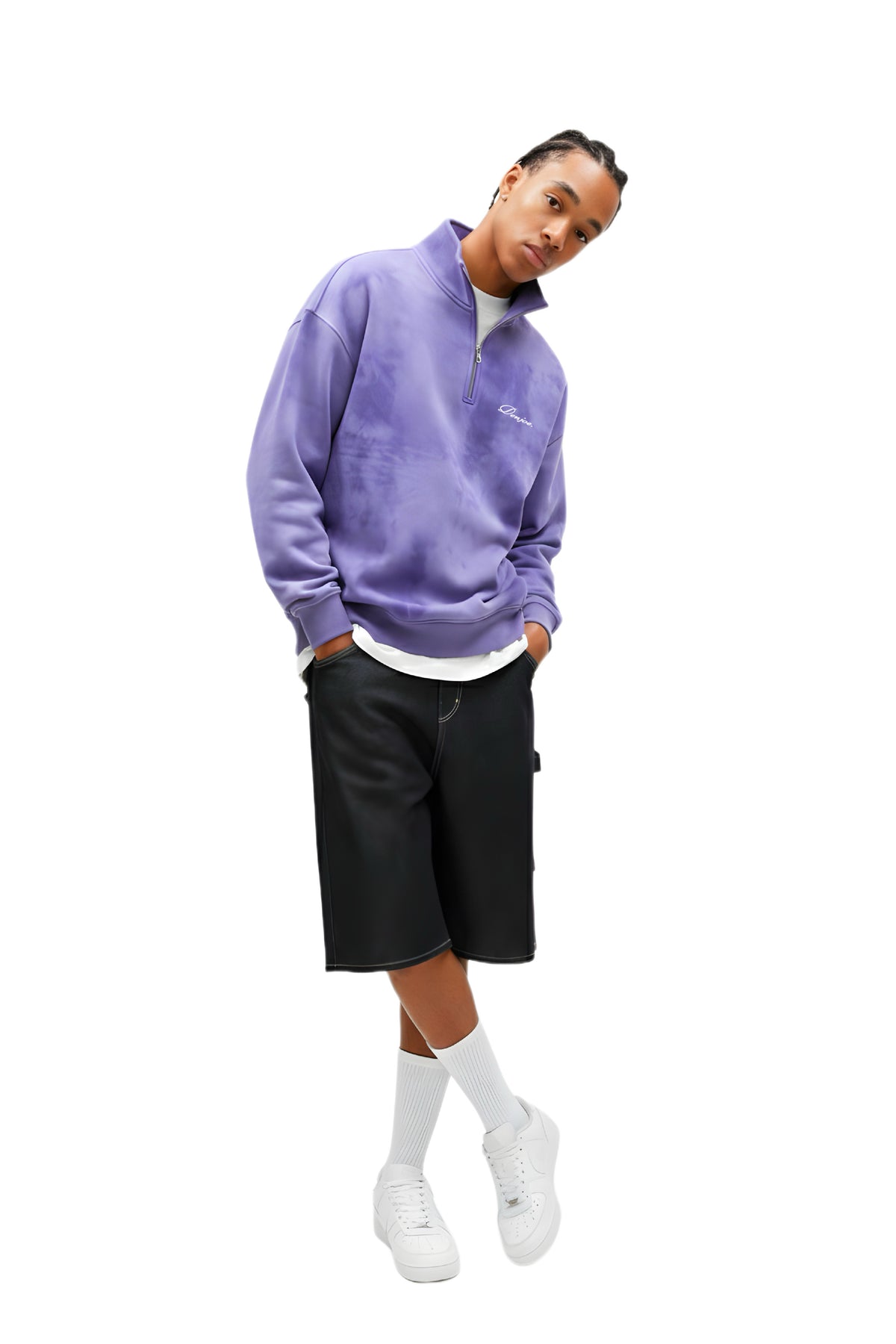 Purple Tie Dye Quarter-zip Boxy Fit Unisex