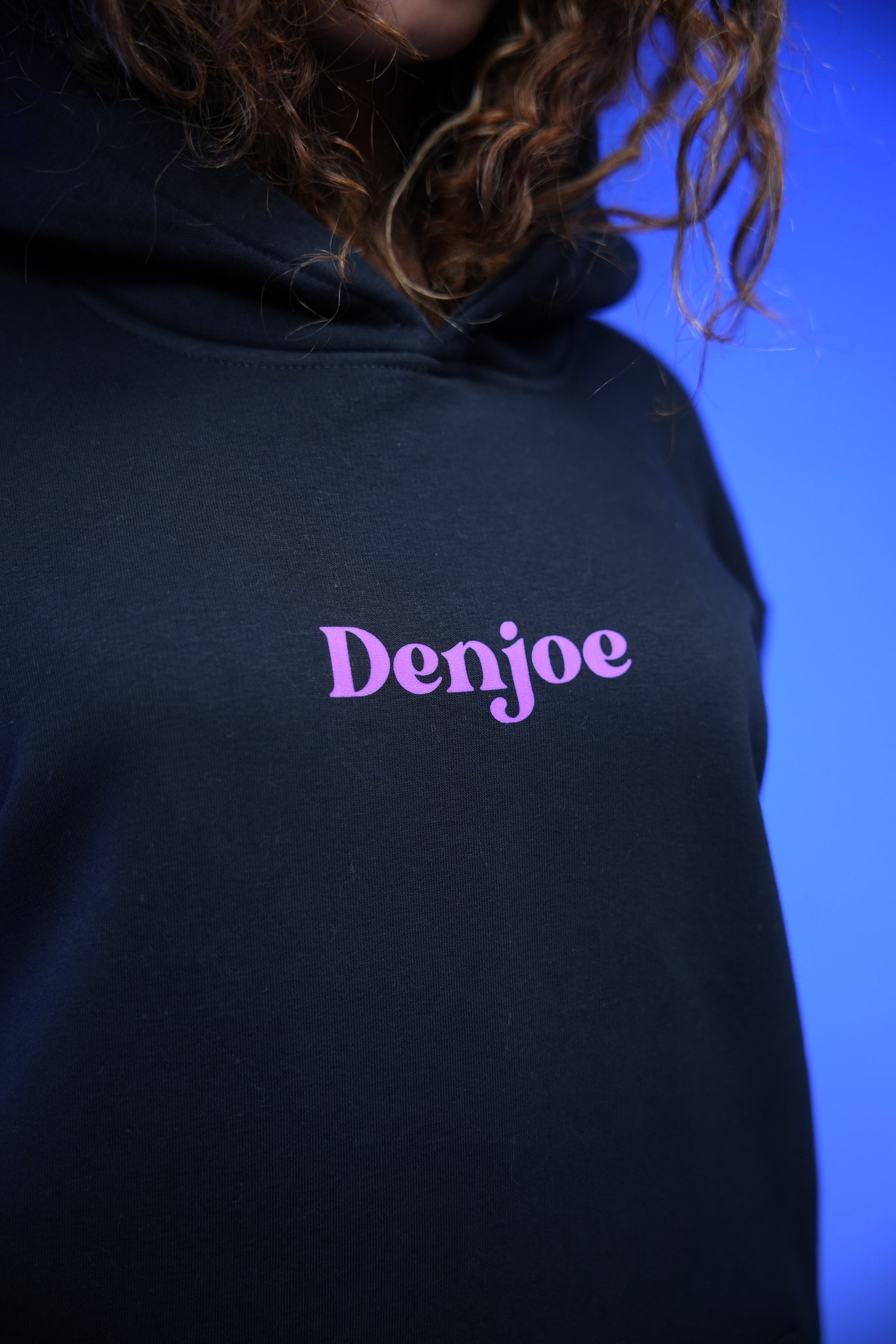 “Let your spirit fly” Printed Oversized Hoodie Black - Denjoe