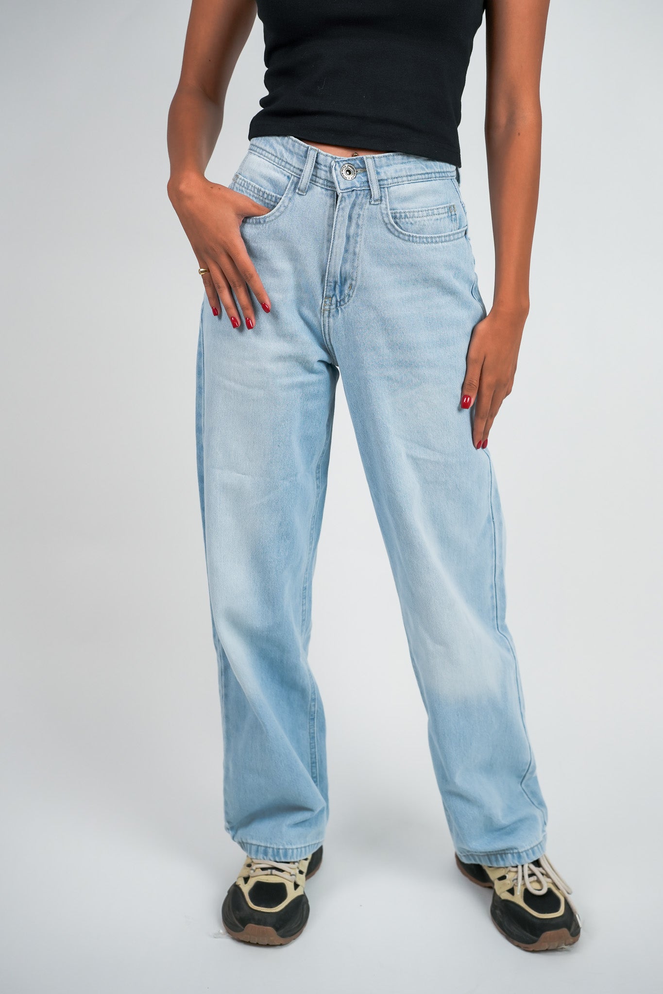 Relaxed Jeans Regular Waist - Sky Blue