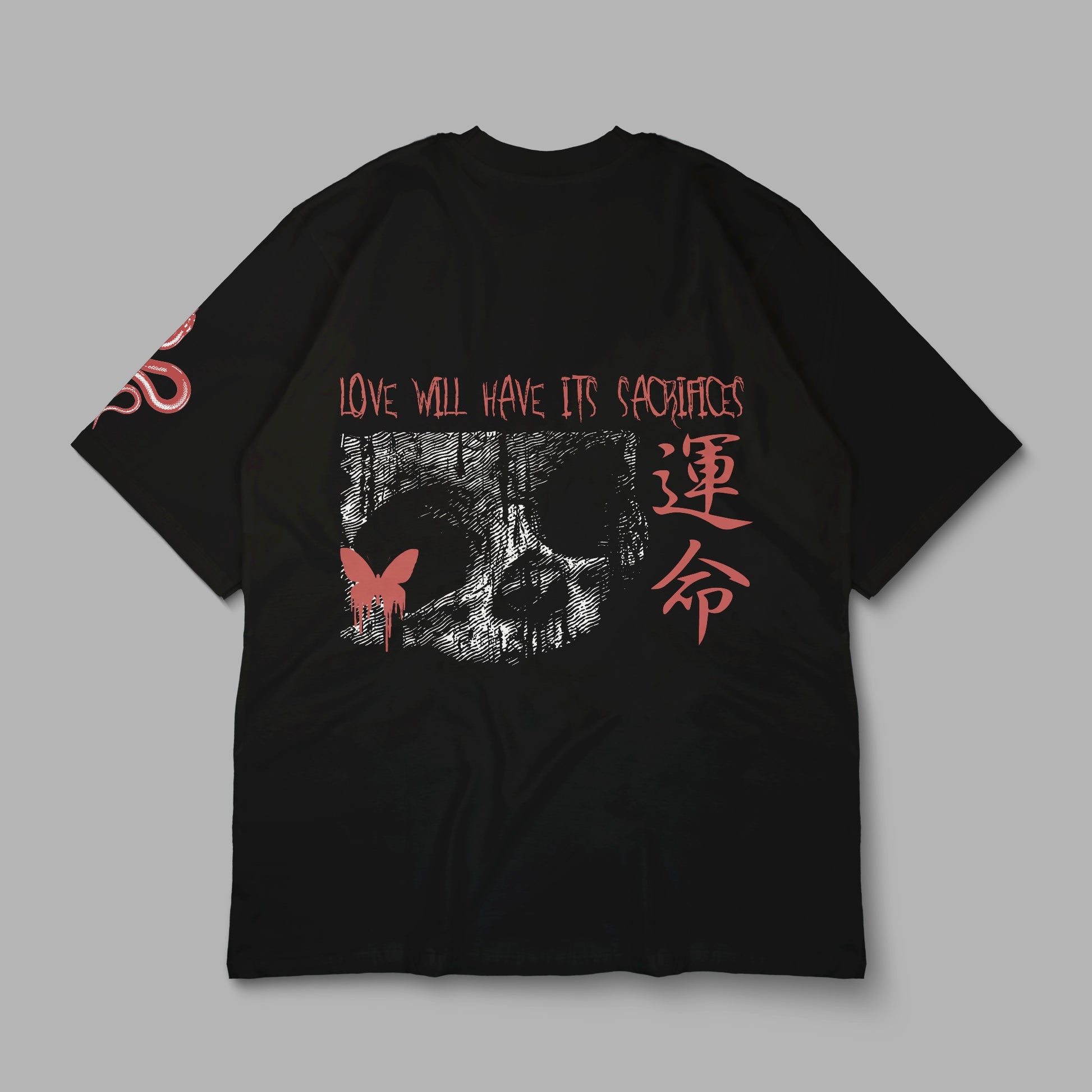“LOVE WILL HAVE ITS SACRIFICES” Printed Oversized Tee - Denjoe