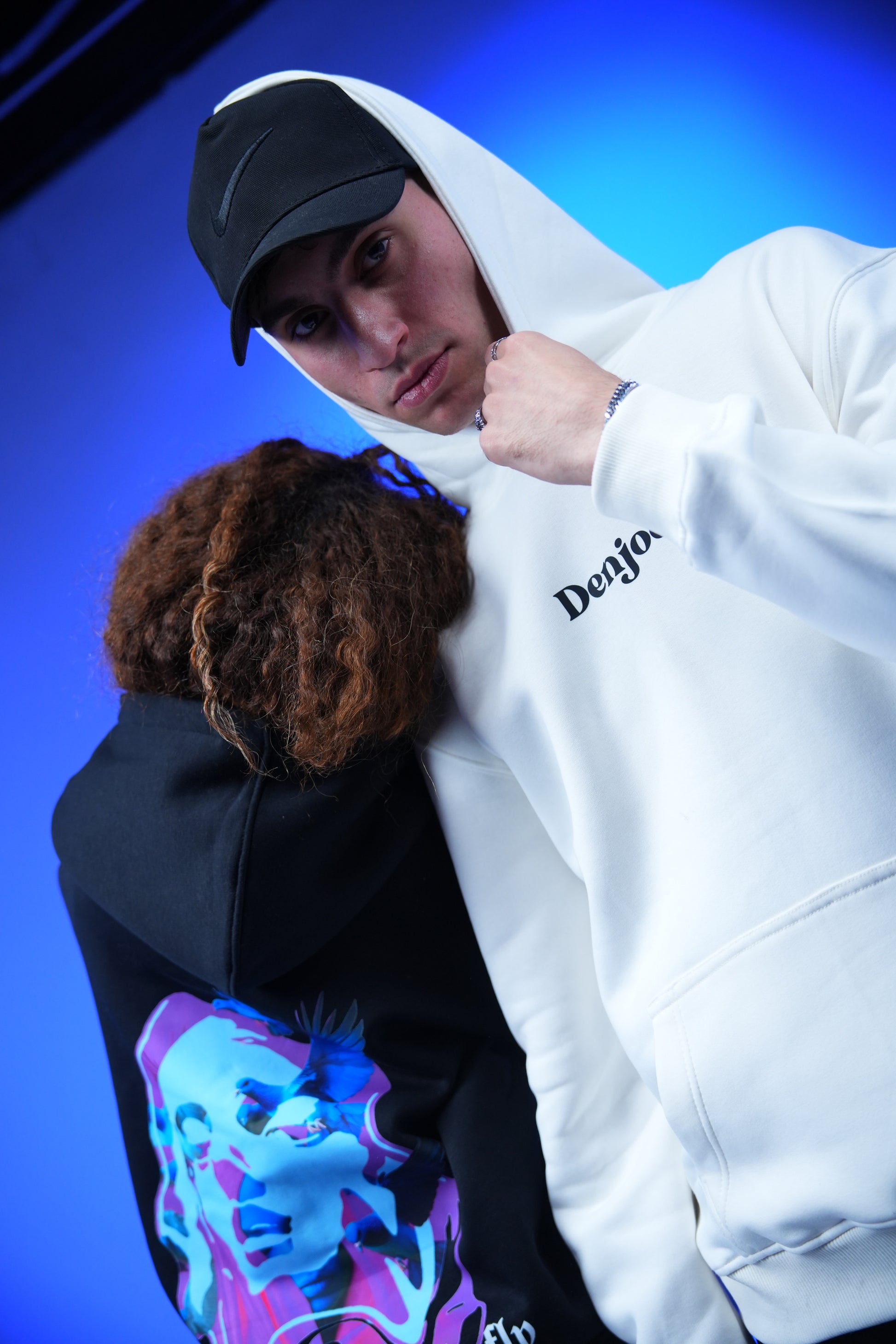 “Let your spirit fly” Printed Oversized Hoodie Black - Denjoe