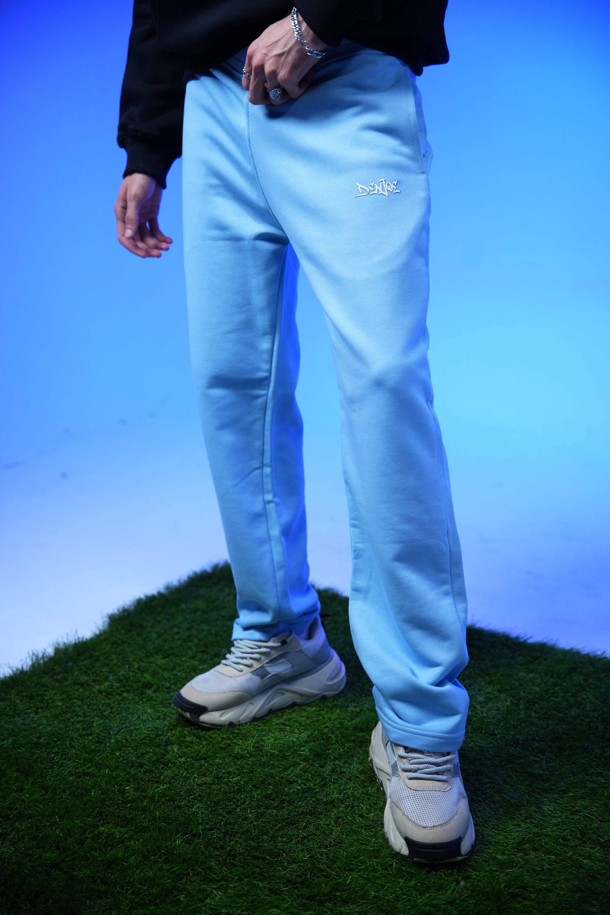 Unisex Plain Sweatpants BabyBlue - Denjoe