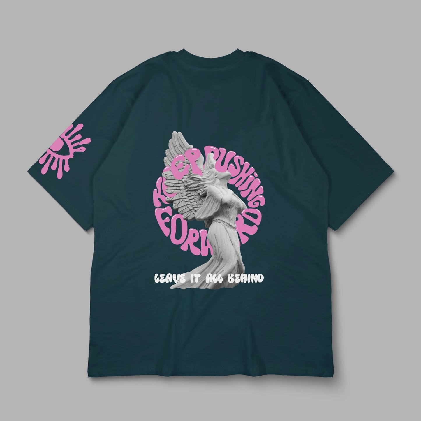 “Keep pushing Forword” Printed Oversized Tee - Denjoe