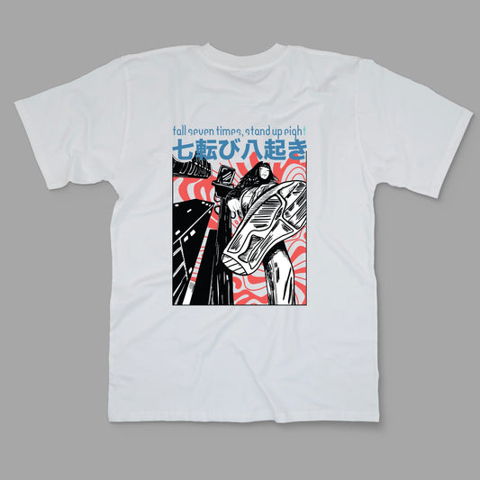 “fall seven times, stand up eight” Printed Regular Tee - Denjoe