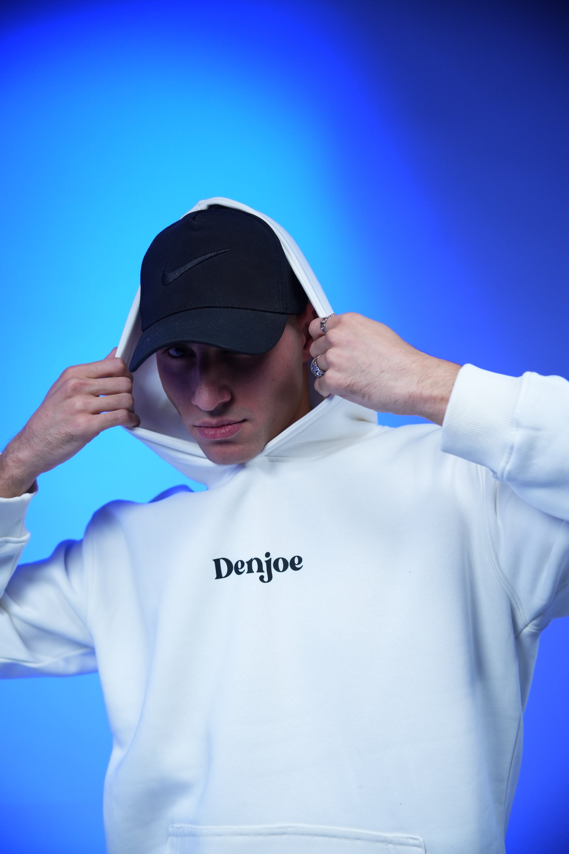 “Let your spirit fly” Printed Oversized Hoodie white - Denjoe