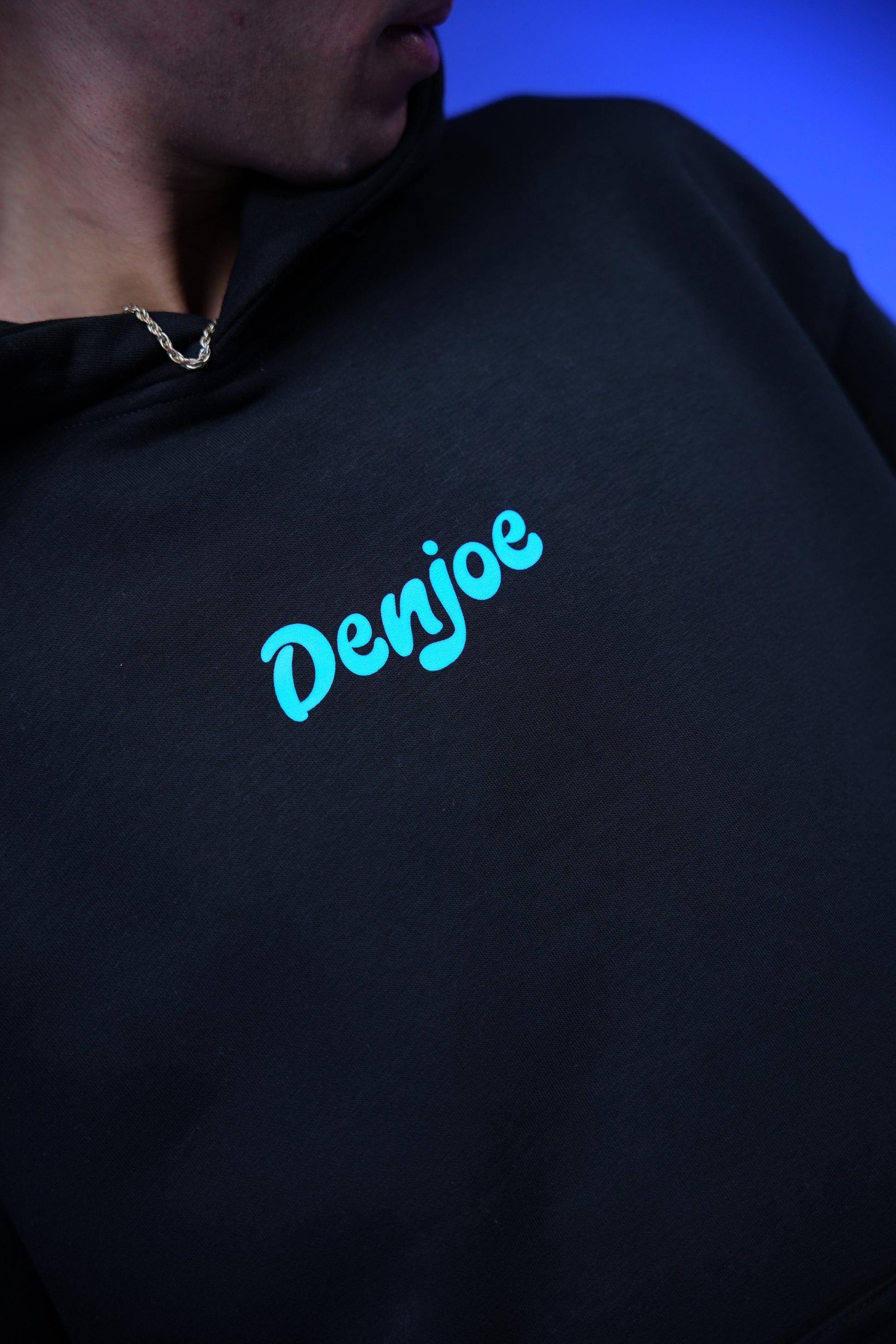 “What don’t monsters eat clowns Because they taste funny” Printed Oversized Hoodie Black - Denjoe