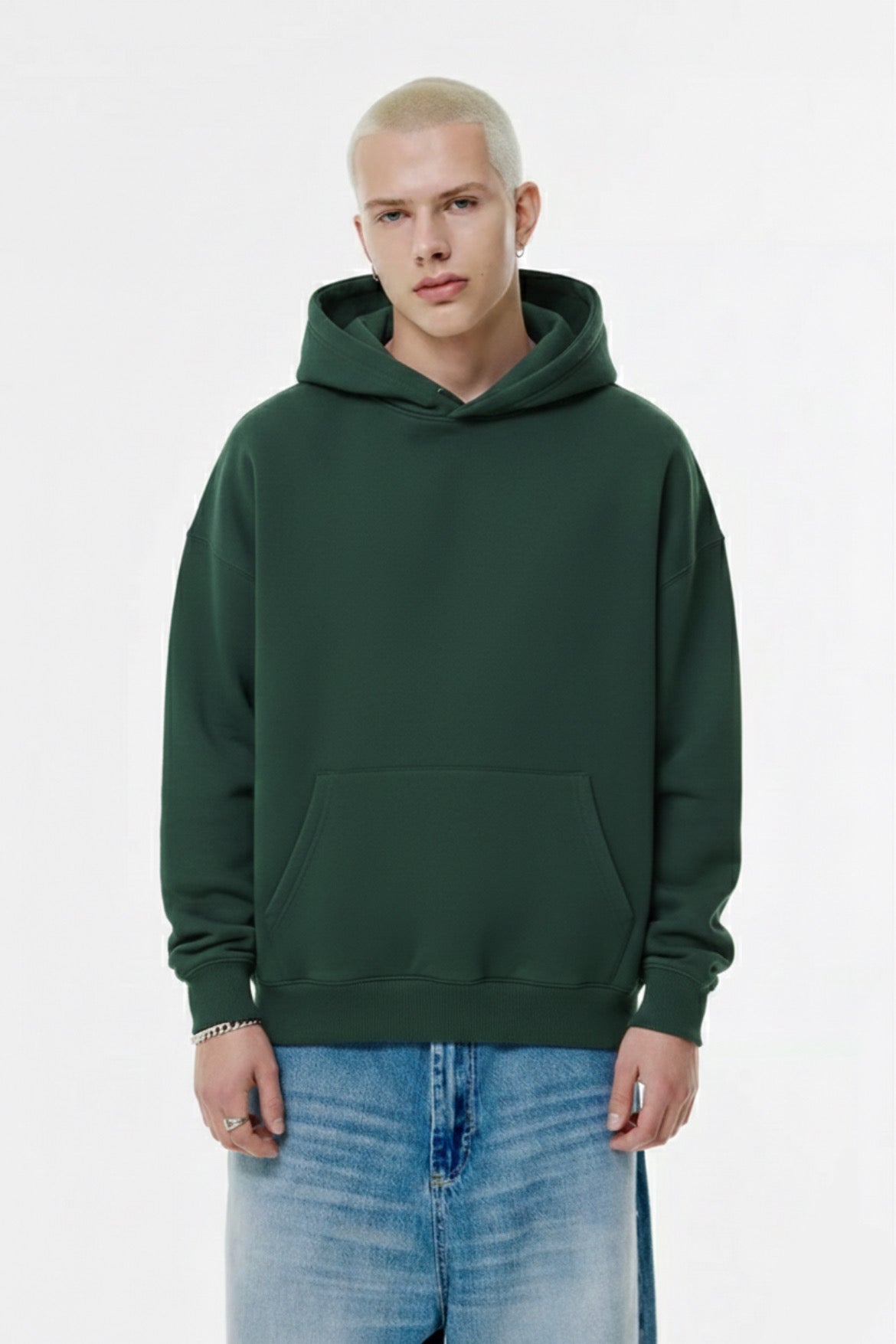 Dark Jade Green Basic Hoodie Unisex