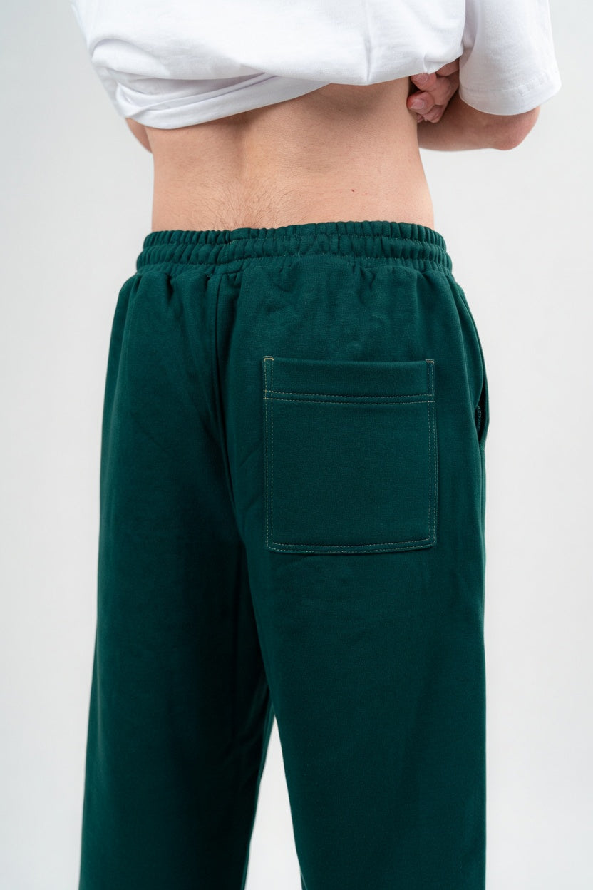 Dark Green Sweatpants with pocket Unisex Loose Fit